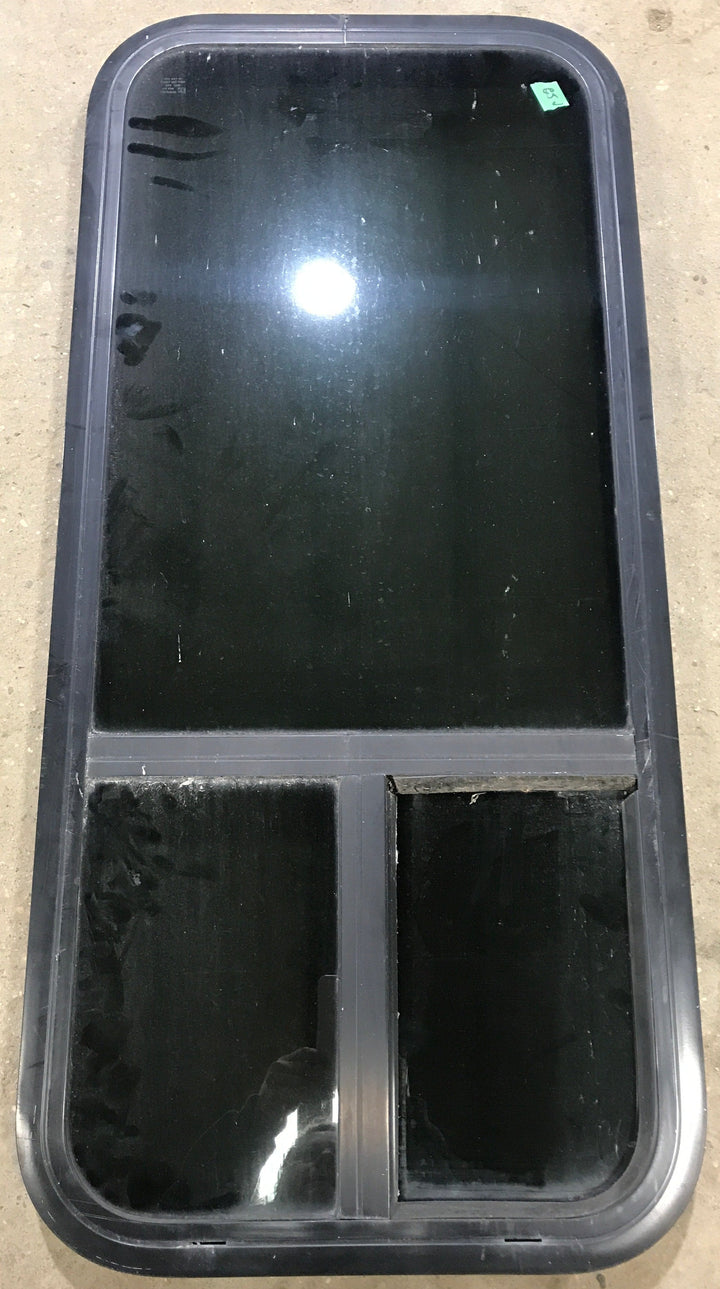 Used Black Radius Opening Window : 17 1/2" W x 39 1/2" H x 1 7/8" D