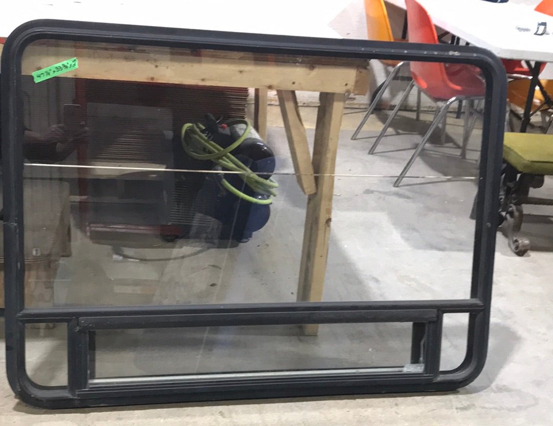 Used Black Radius Opening Window : 47 1/4" W x 33 3/4" H x 2" D