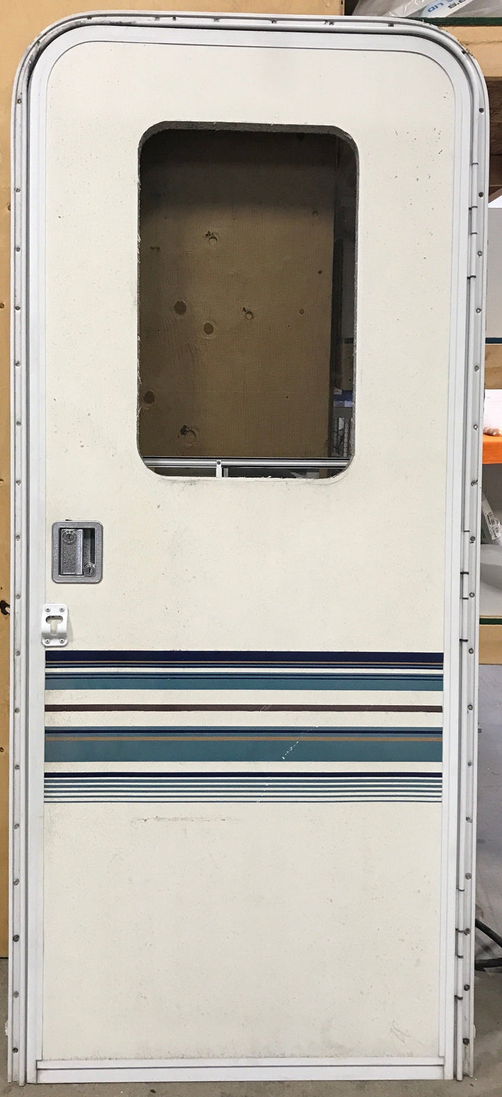 Used RV Radius Corner Entry Door 29 1/2" W x 72 1/4" H