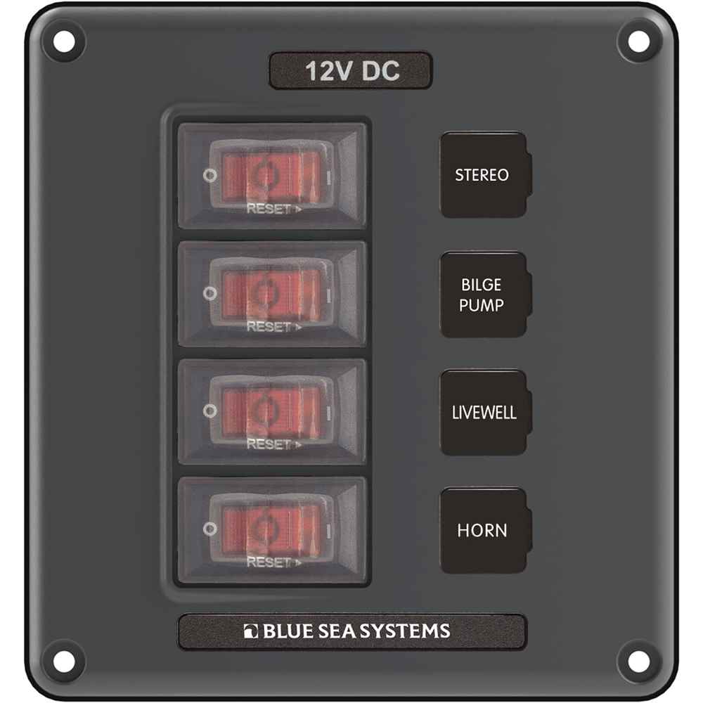 4320 Circuit Breaker Switch Panel 4 Position - Gray - Young Farts RV Parts