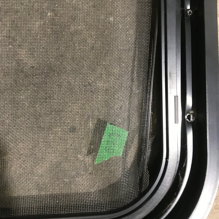 Used Black Radius Opening Window : 29.5" X 21.5" X 2" - Young Farts RV Parts