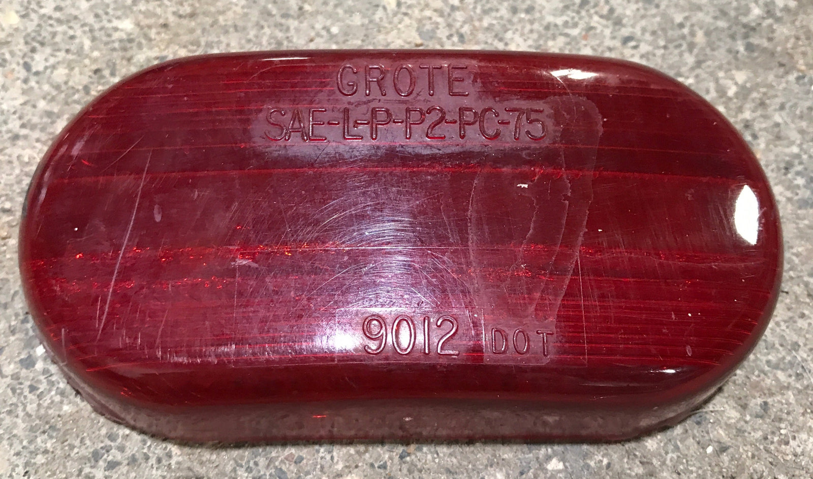 Used Grote 9012 - SAE-L-P-P2-PC-75 Replacement Lens for Marker Light - Red