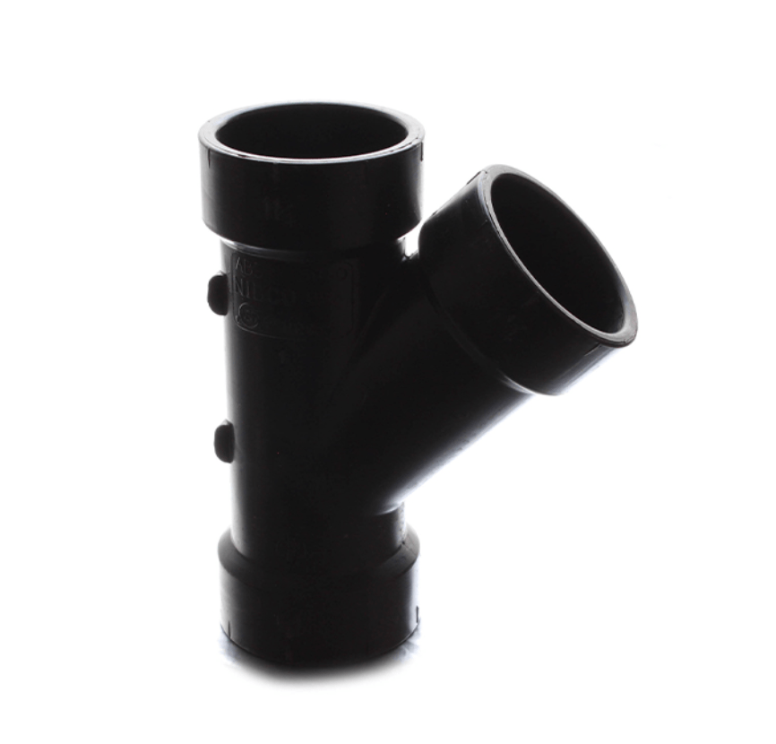 45 Degree Wye ABS Waste Valve Fitting - 1.5