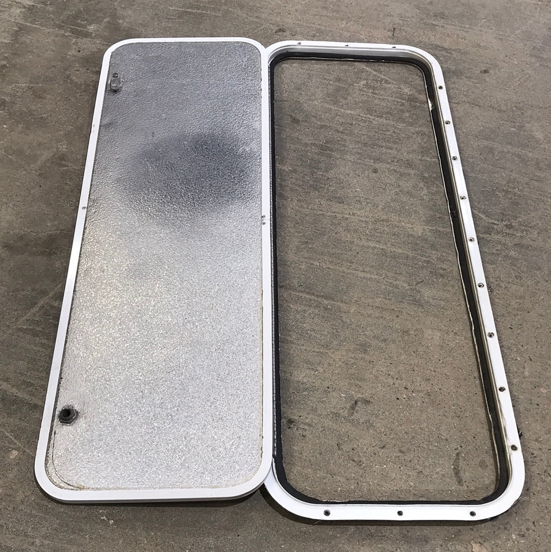 Used Radius Cornered Cargo Door 40" W x 13 3/4" H X 5/8" D - Young Farts RV Parts