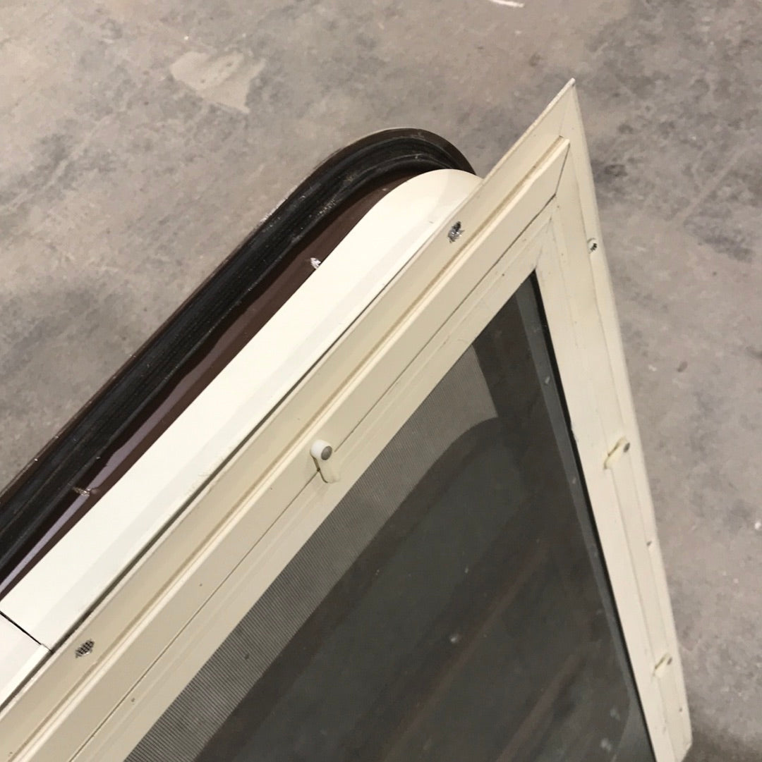 Used Brown Radius Dual Pane-Storm Window : 28 3/4