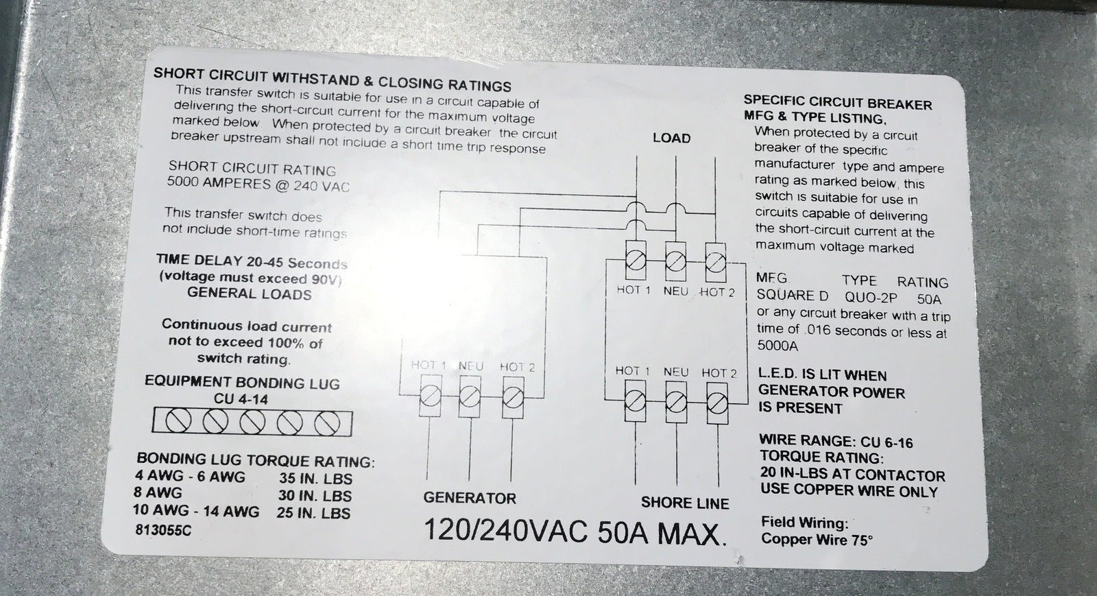 Used Progressive Dynamics Power Transfer Switch 5200 Series, 240 Volt AC/ 50 Amps - PD52