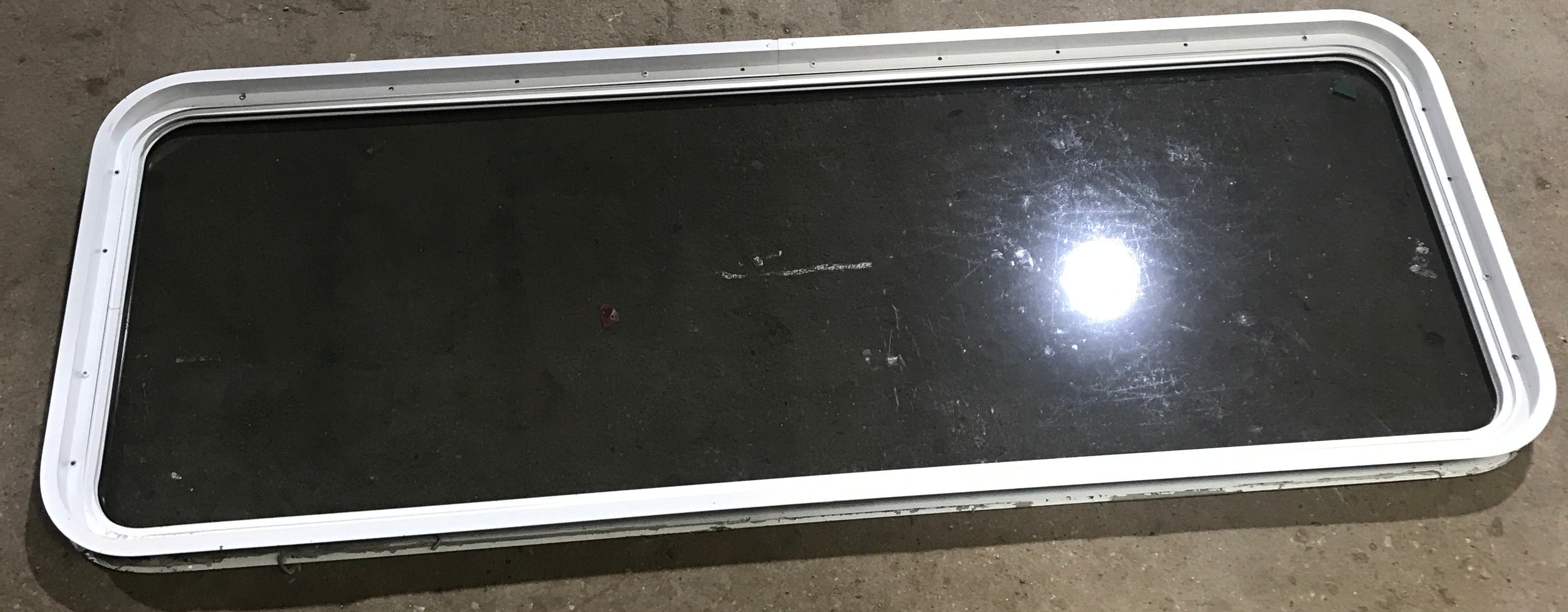 Used White Radius Non Opening Window : 60" W x 21 1/2" H x 1 7/8" D