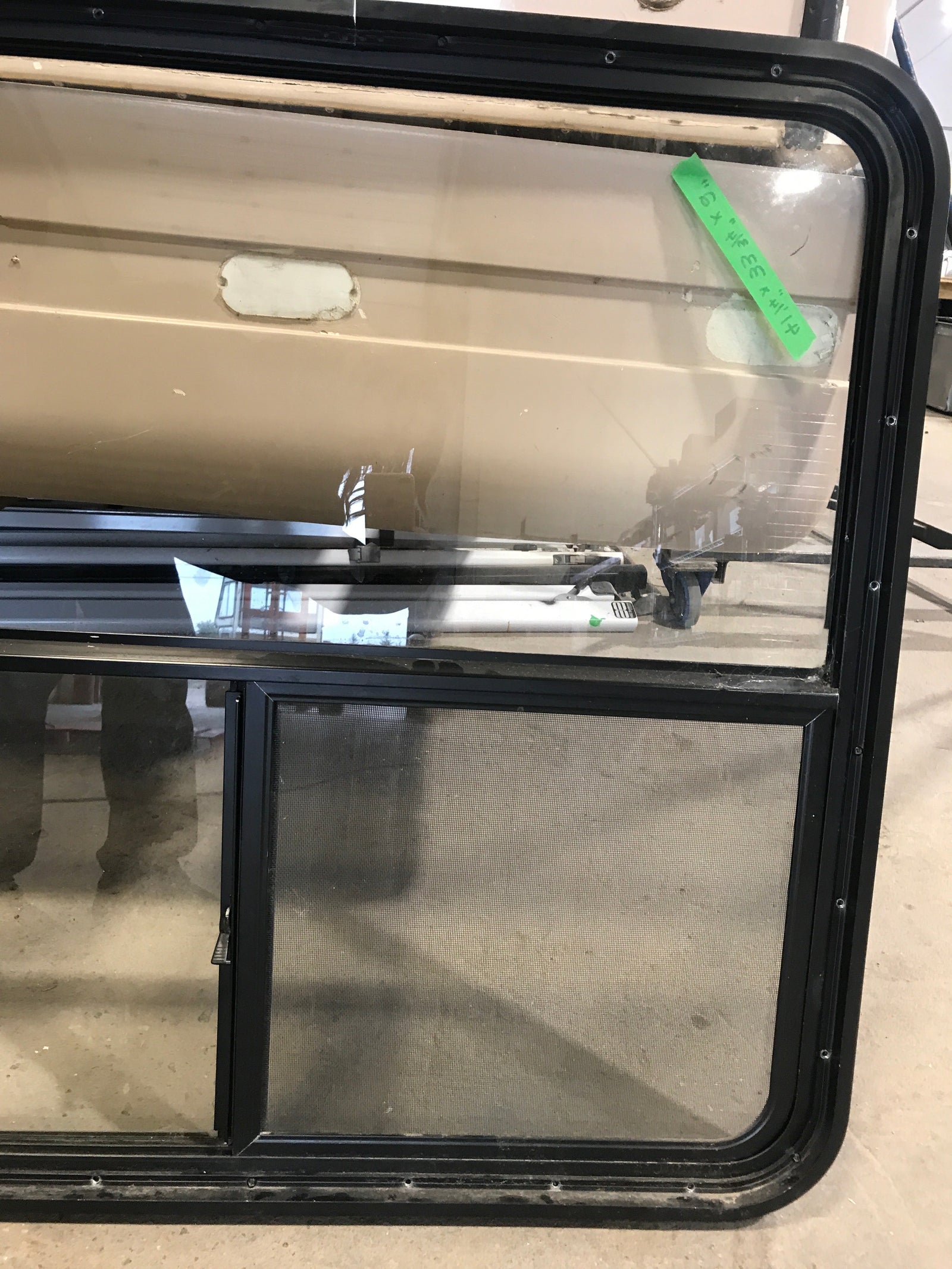 Used Slanted Black Radius Opening Window : 41 1/4