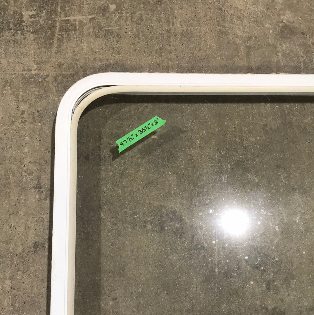 Used White Radius Opening Window : 47 1/2" W x 35 1/2" H x 2" D