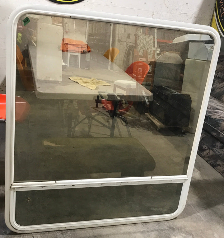 Used White Radius Opening Window : 45 1/2" W x 41 1/2" H x 2" D