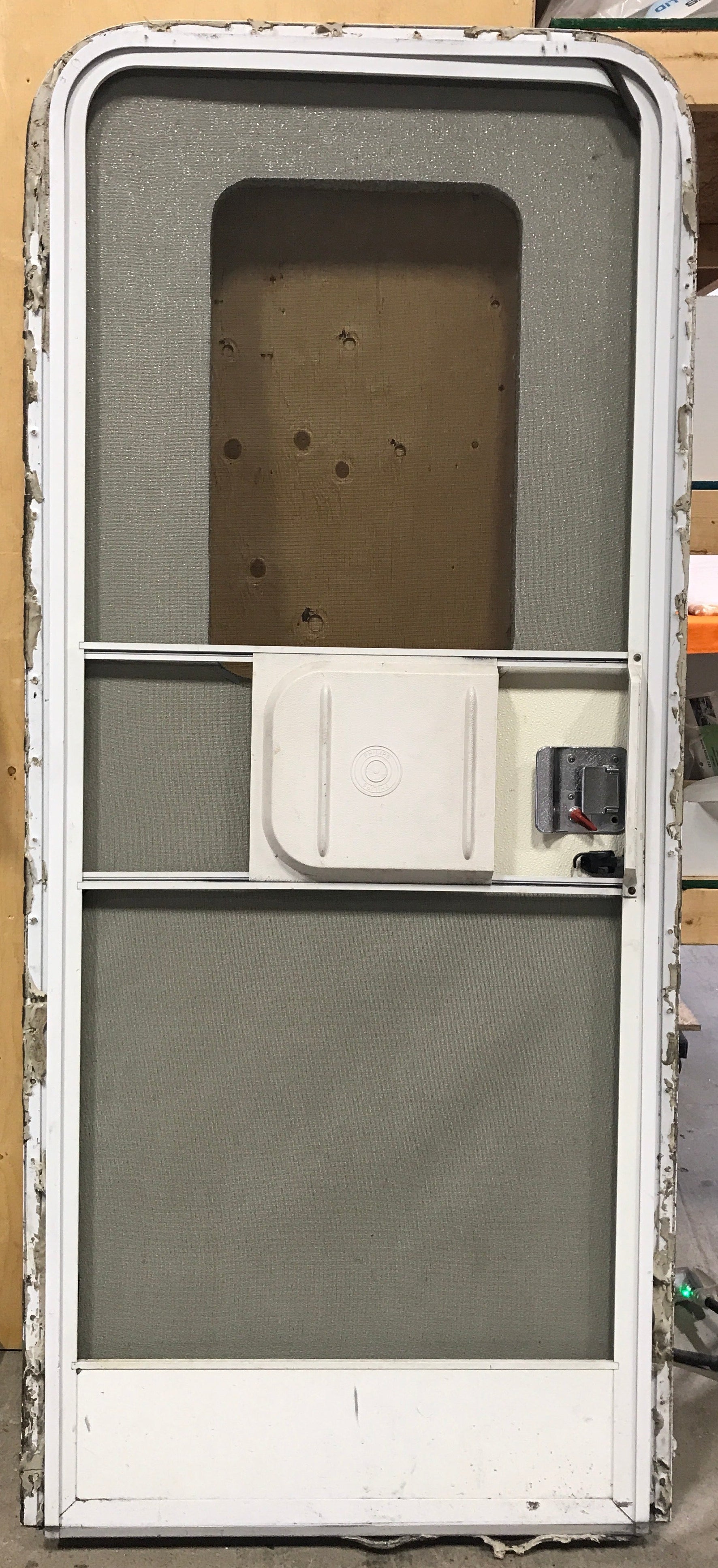 Used RV Radius Corner Entry Door 29 1/2" W x 72 1/4" H