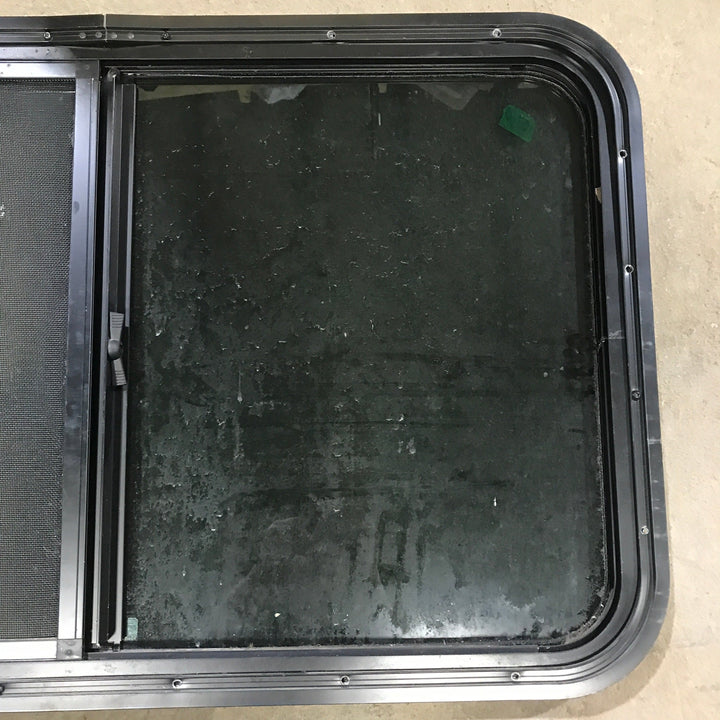 Used Black Radius Opening Window : 35.5" X 21.5" X 1.5" - Young Farts RV Parts