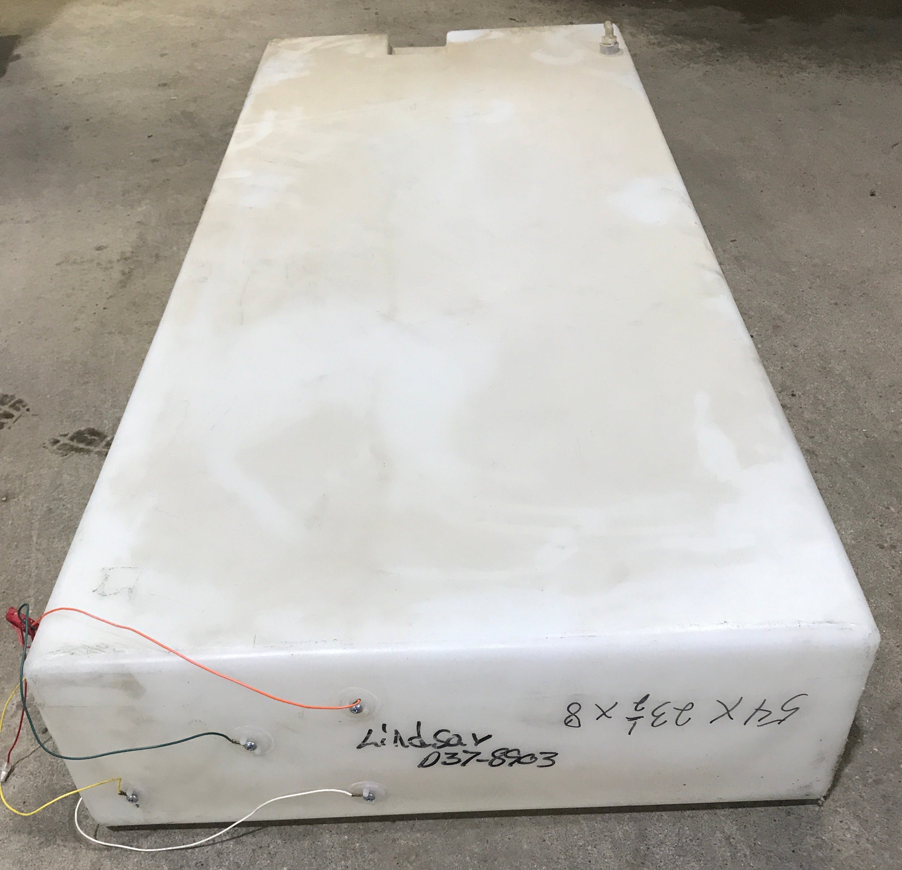 Used Fresh Water Tank 8" H  x 23 1/2" W x 54” L
