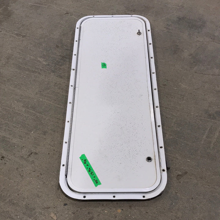 Used Radius Cornered Cargo Door 40" W x 13 3/4" H X 5/8" D - Young Farts RV Parts