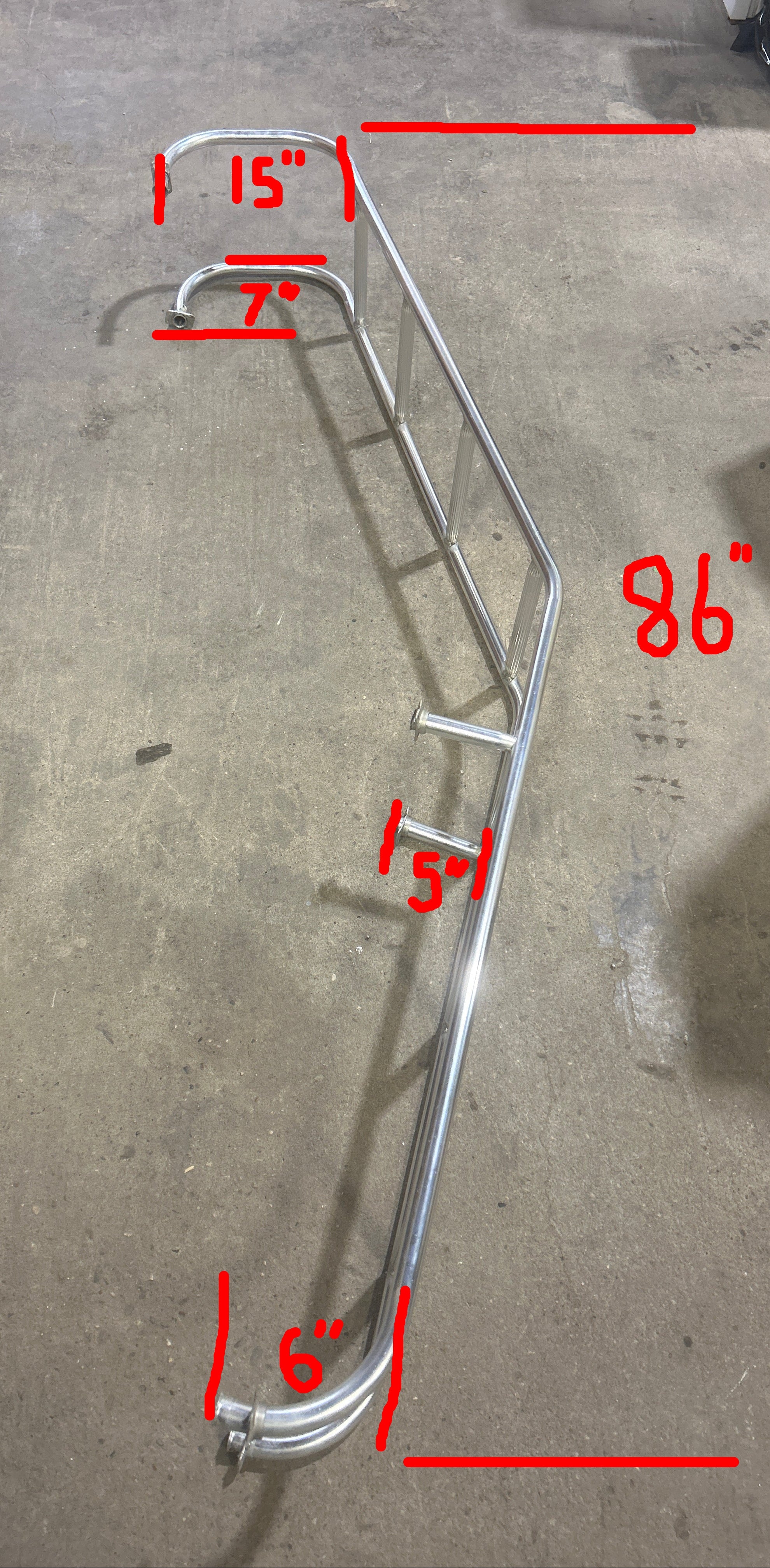 Used RV Exterior Ladder - Aluminum - 86" H x 10" W - Young Farts RV Parts