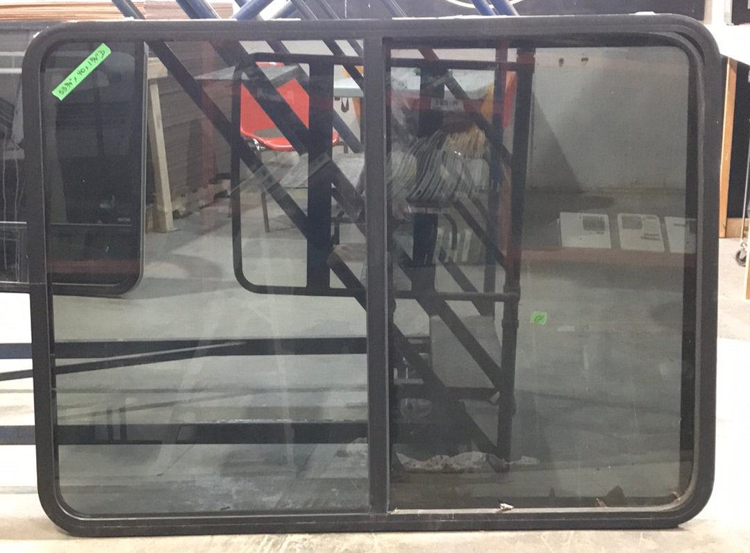 Used Black Radius Window : 53 3/4" W x 40" H x 1 3/4" D