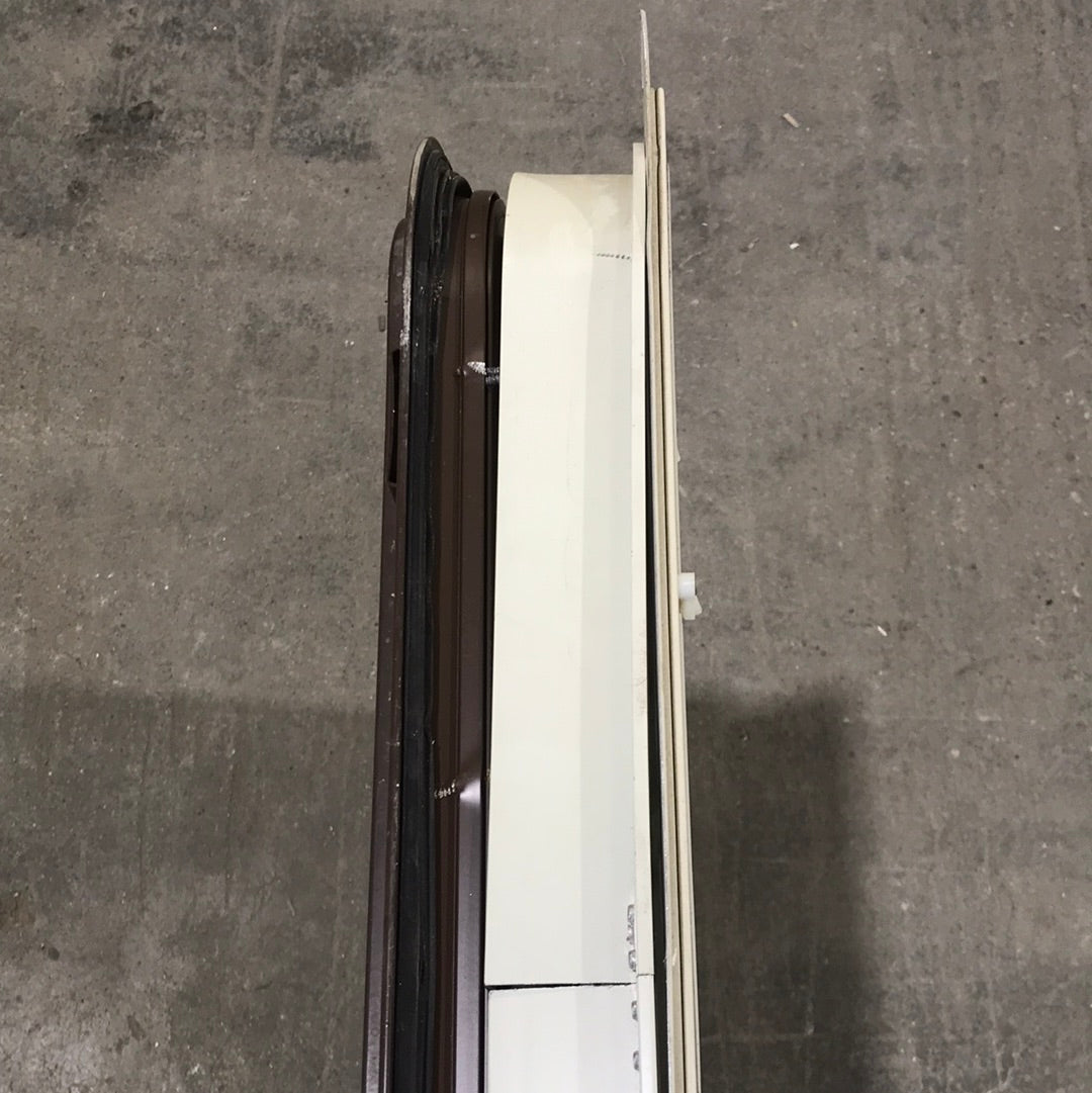 Used Brown Radius Dual Pane-Storm Window : 28 3/4" W X 23 1/2" H X 1" D