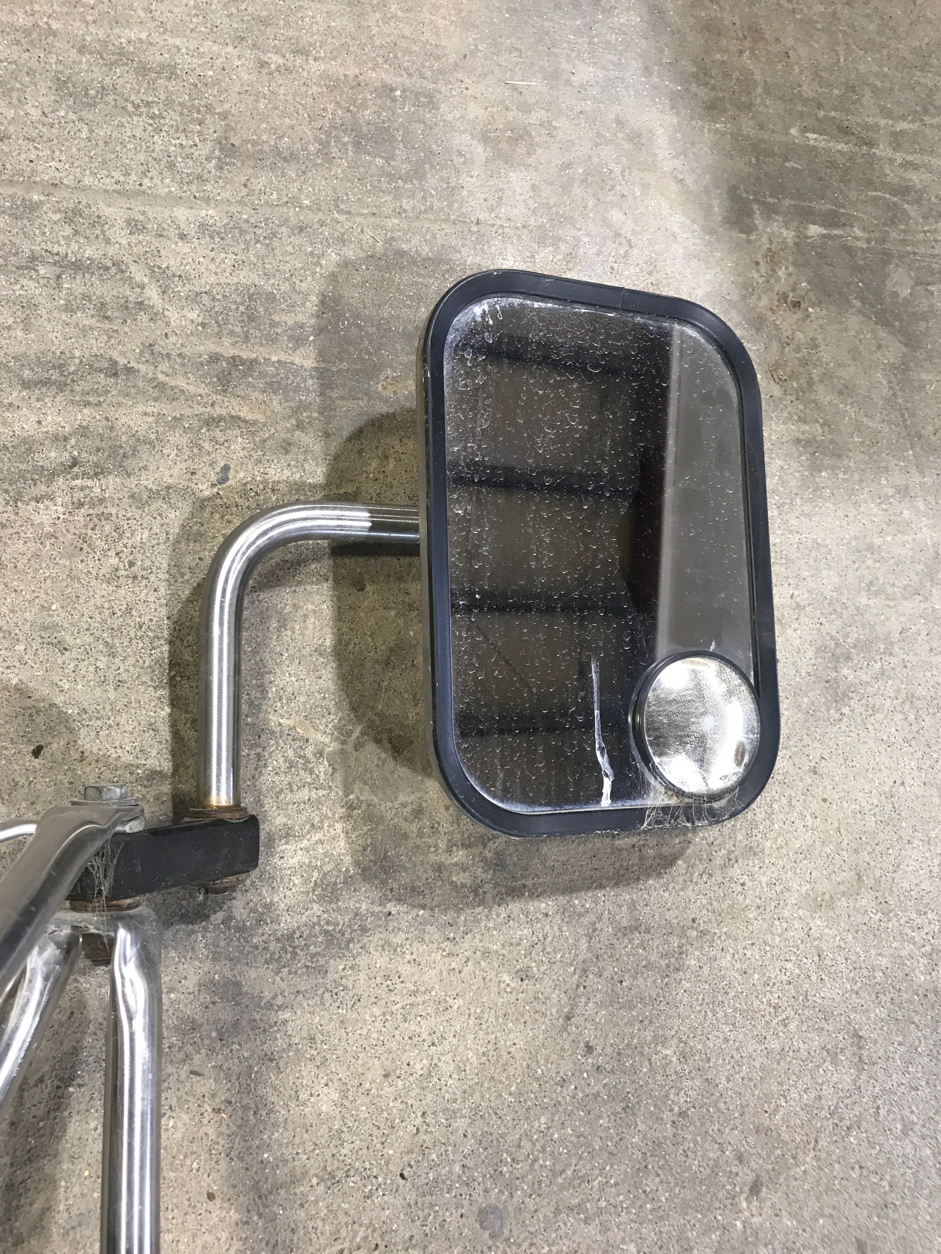 Used Old Style Motorhome Side View Mirror- Passenger Side - Young Farts RV Parts