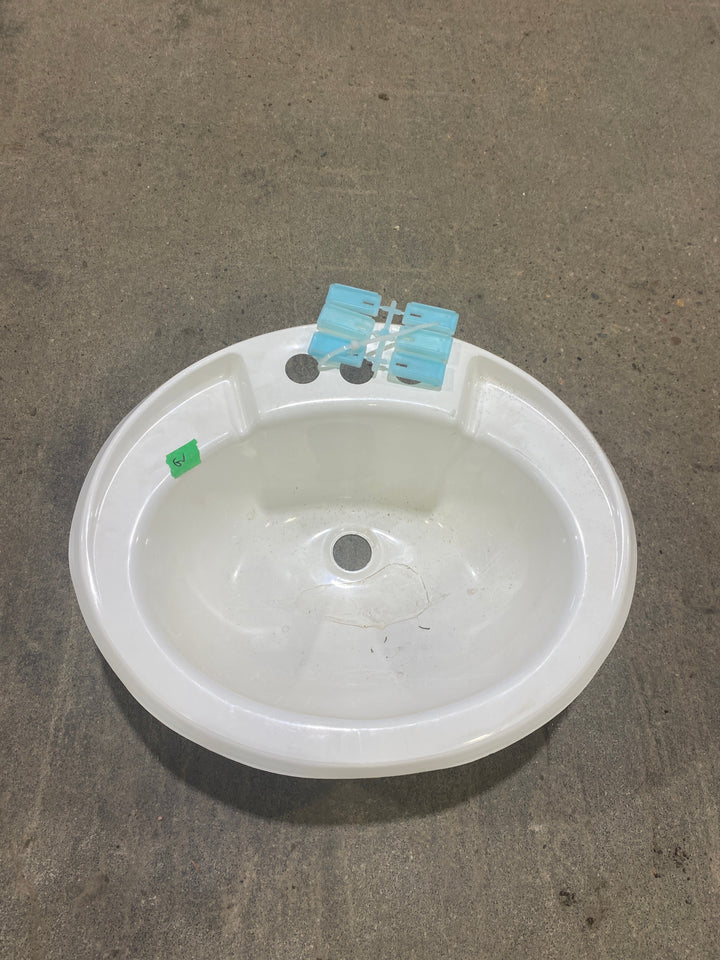 Used Bathroom Sink, Bone - 20" x 16 1/2" x 5 1/2"D