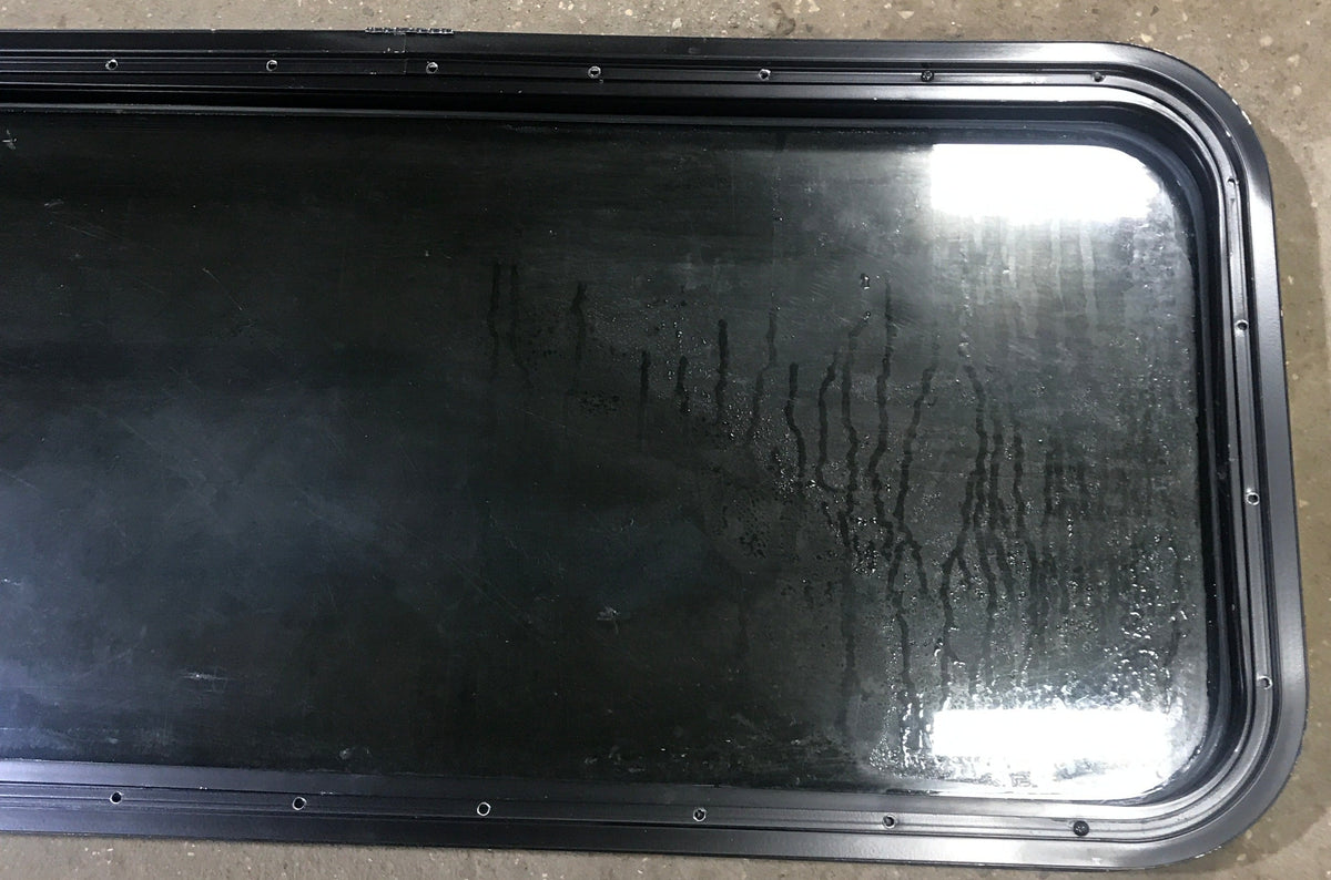 Used Black Radius Non Opening Window : 17 1/2