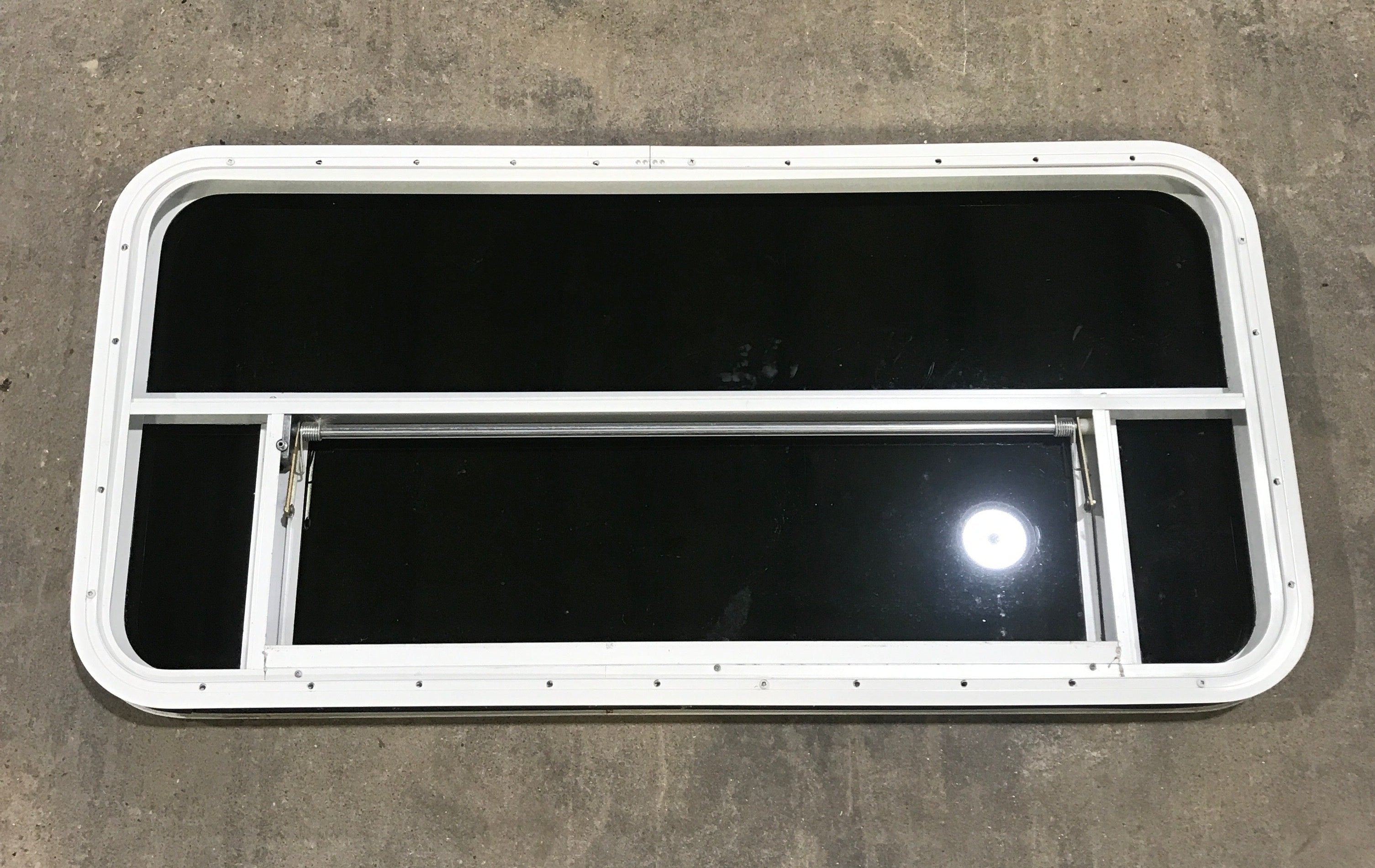 Used White Radius Opening Window : 45 1/2" W x 21 1/4" H x 2" D