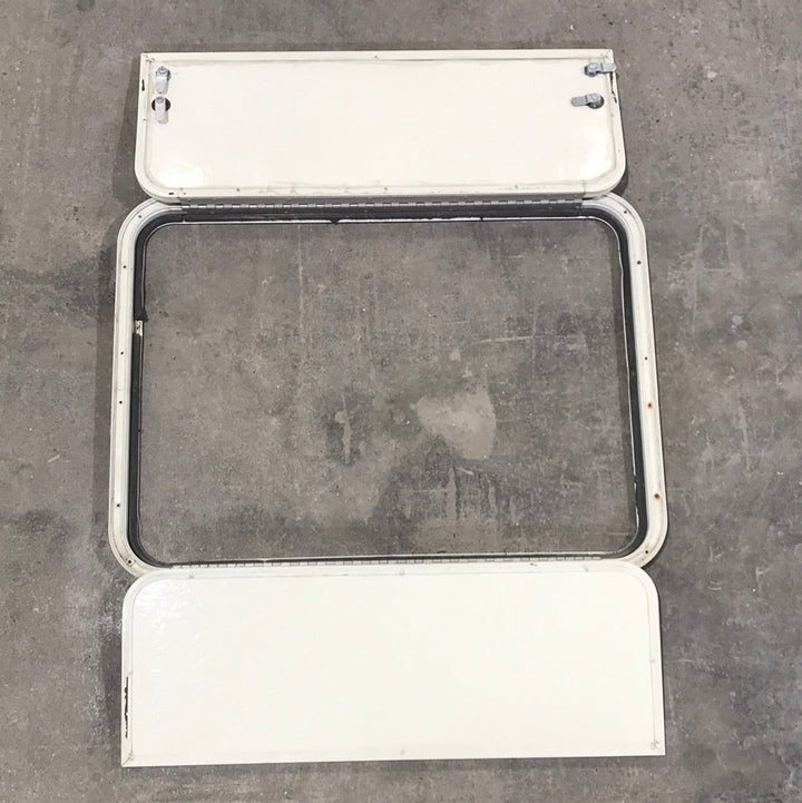 Used Radius Cornered Cargo Door 29 3/4" W x 21 3/4" H X 1" D - Young Farts RV Parts