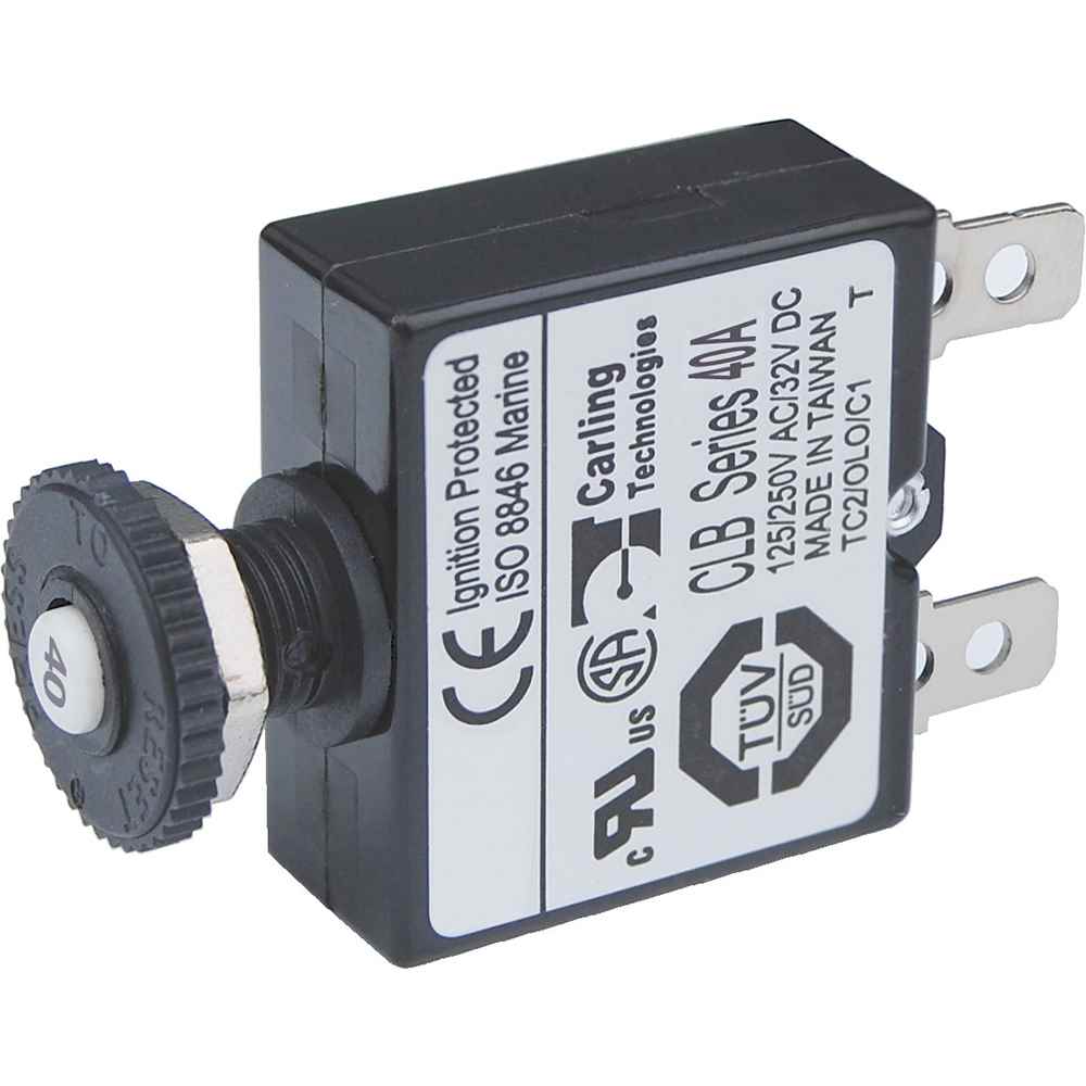 7061 40A Push Button Thermal with Quick Connect Terminals - Young Farts RV Parts