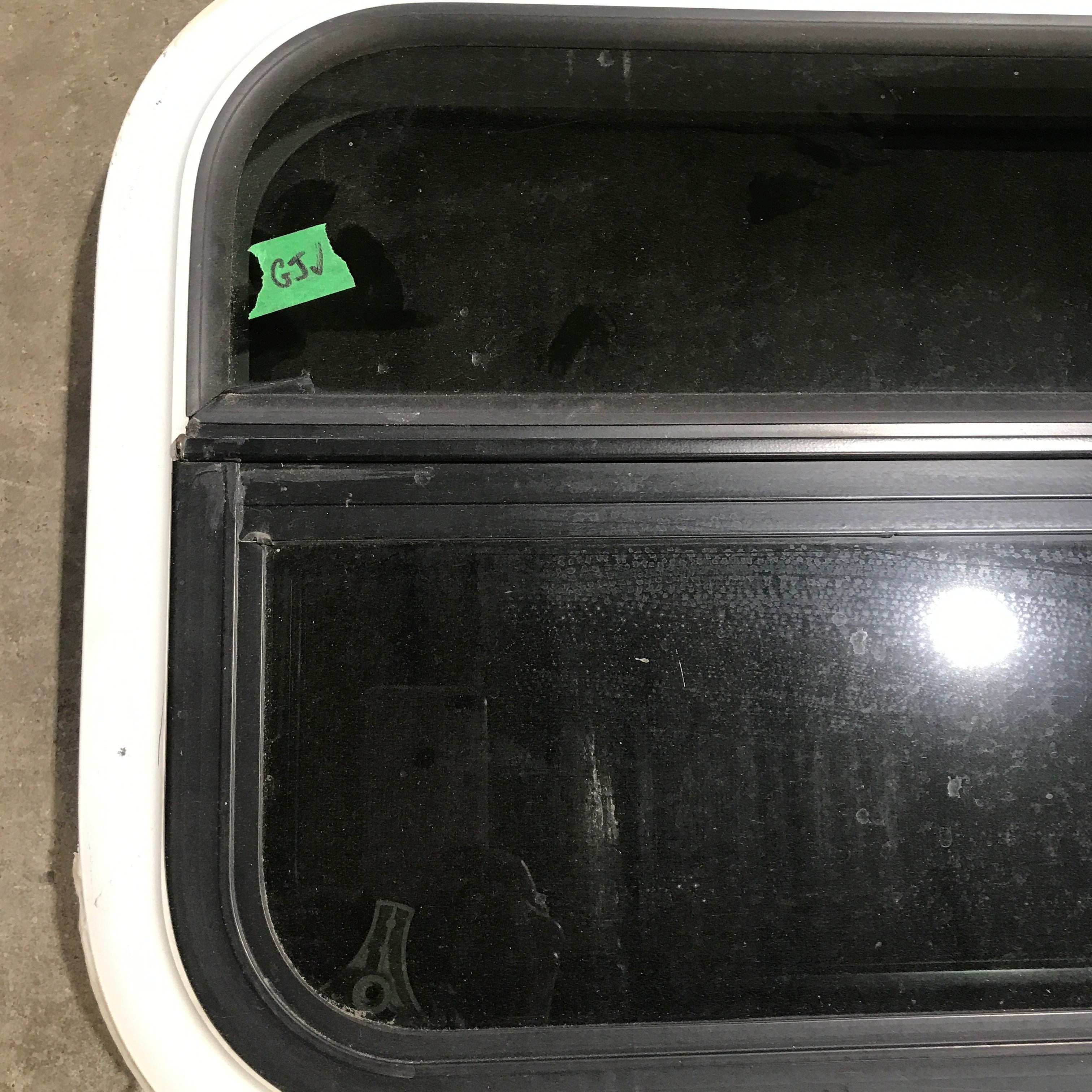 Used White Radius Opening Window : 23.5" X 14.5" X 1.875" - Young Farts RV Parts