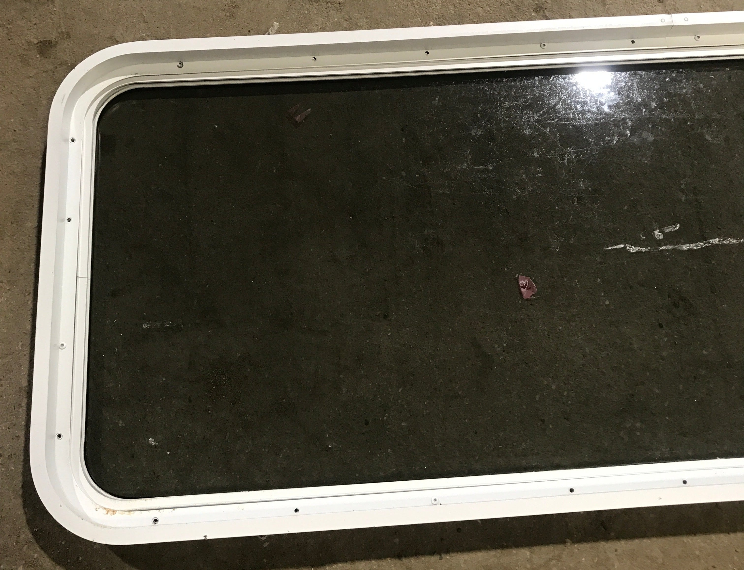 Used White Radius Non Opening Window : 60" W x 21 1/2" H x 1 7/8" D