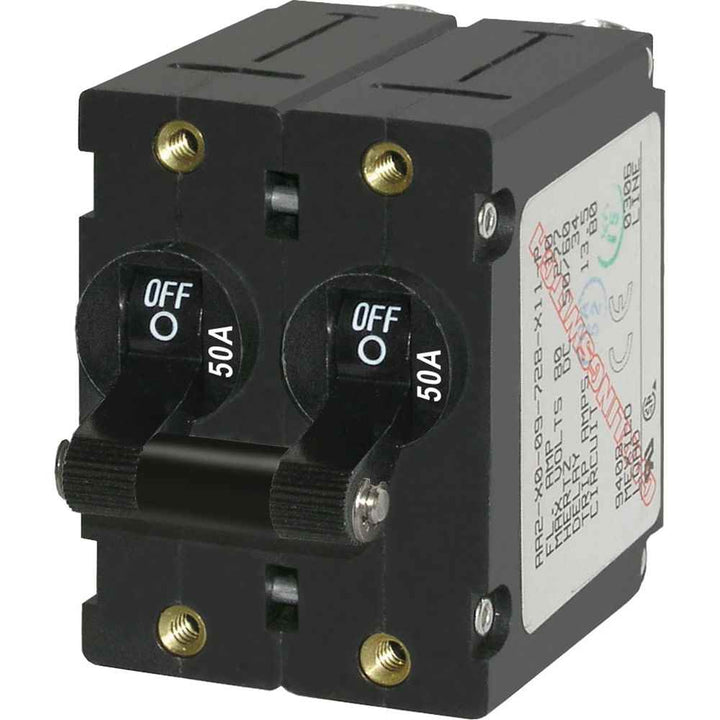 7241 A - Series Double Pole Toggle - 50A - Black - Young Farts RV Parts