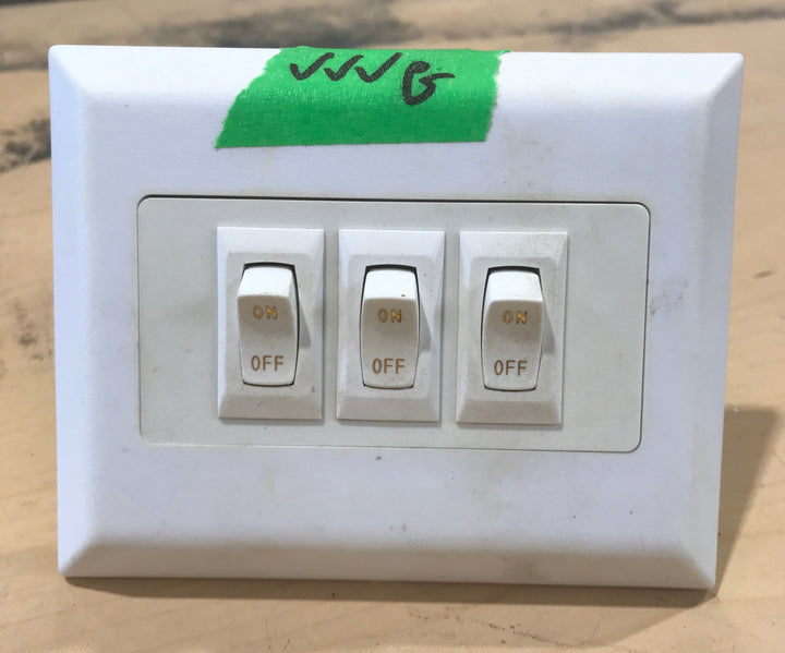 Used 12v RV Triple Light Switch - Young Farts RV Parts