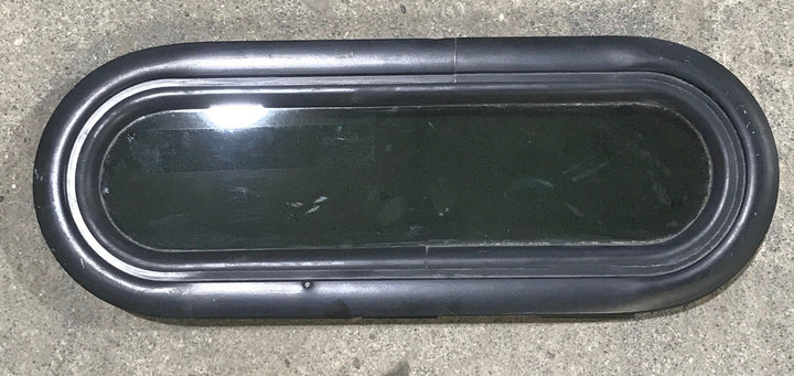 Used Black Radius Non Opening Window : 14 1/2" W X 4 1/2" H X 3/4" D