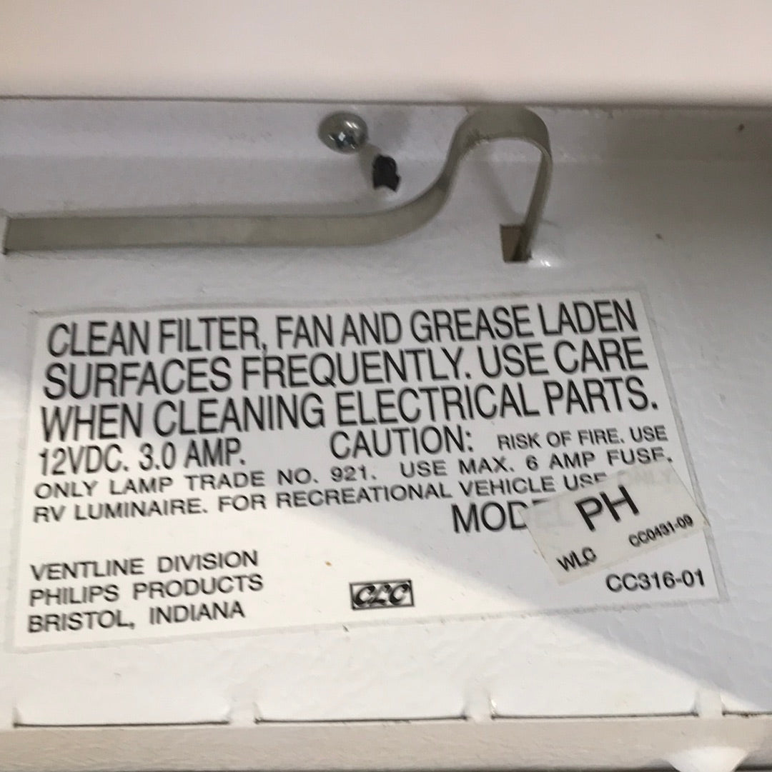 Used Ventline RV Range Hood Fan CC0431-09 - Young Farts RV Parts