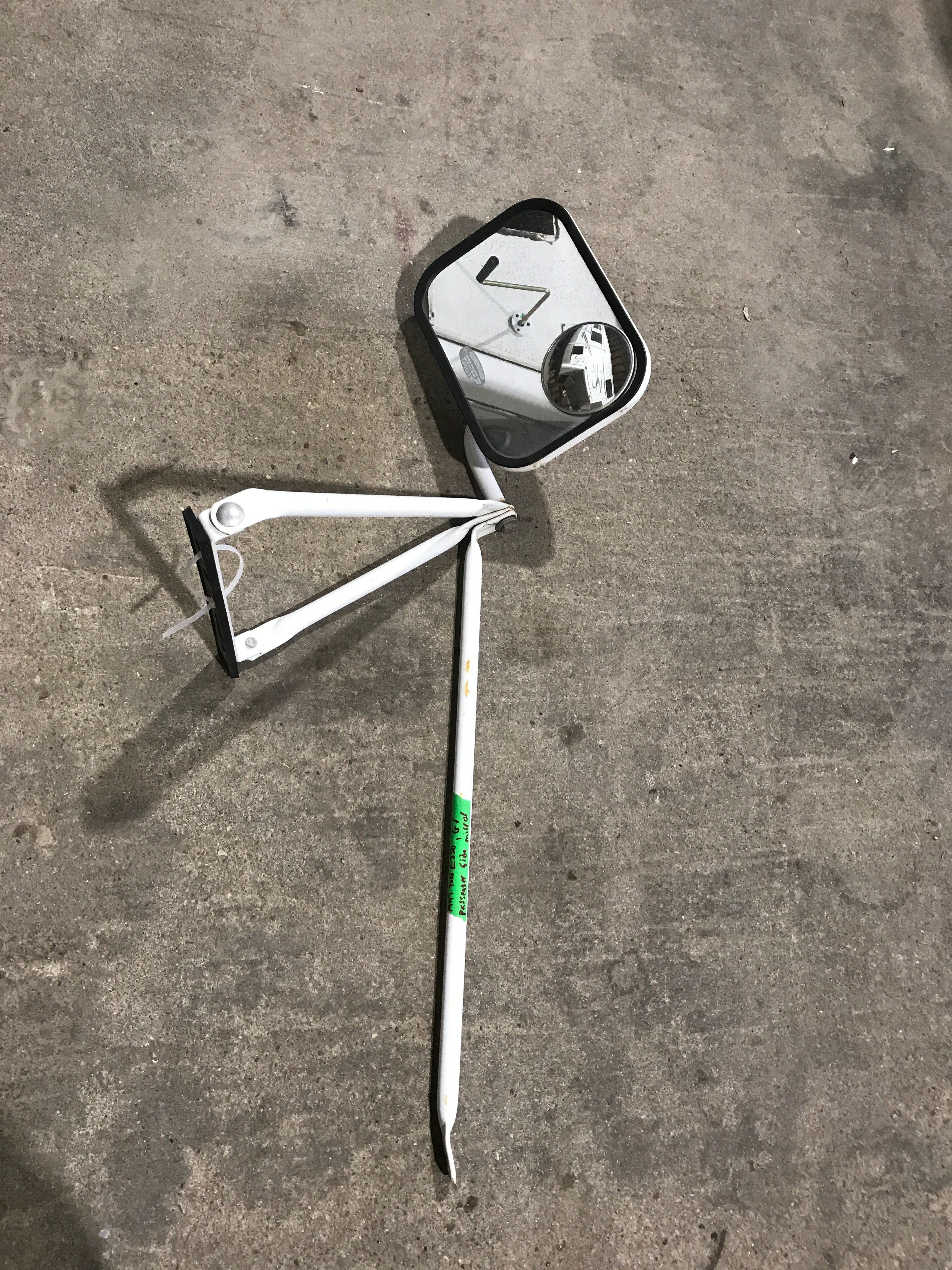 Used Old Style Motorhome Side View Mirror- Passenger Side