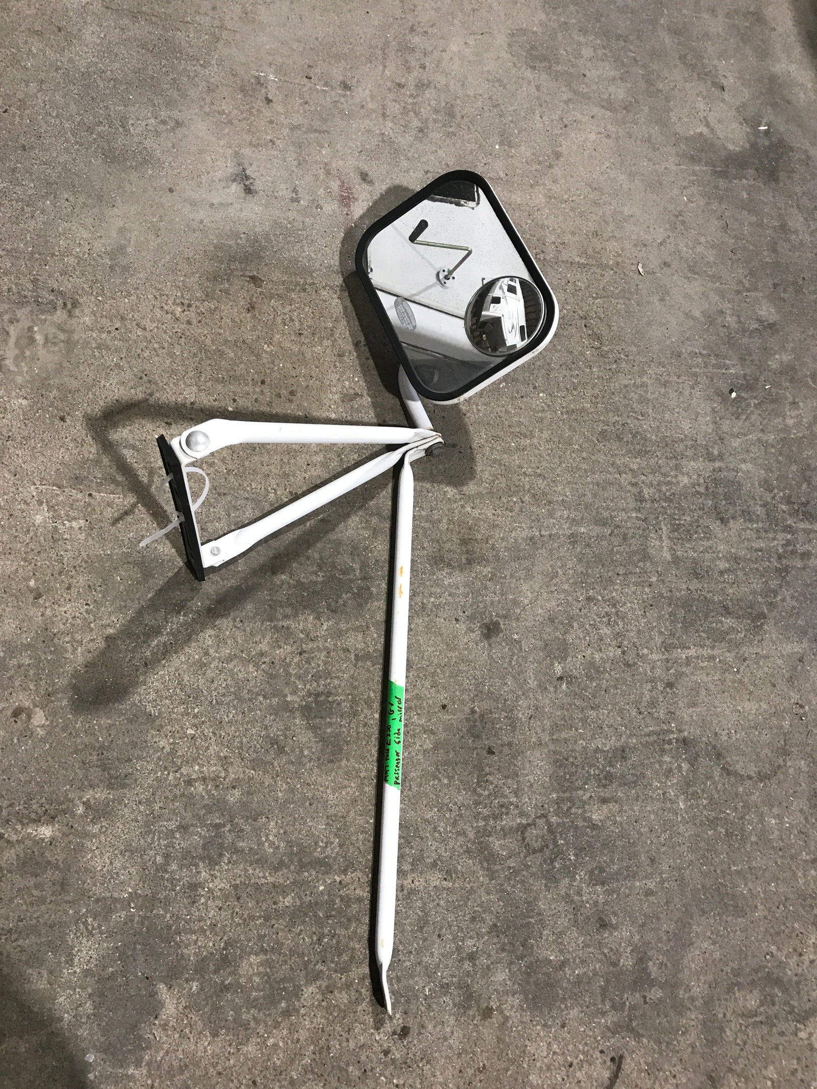Used Old Style Motorhome Side View Mirror- Passenger Side