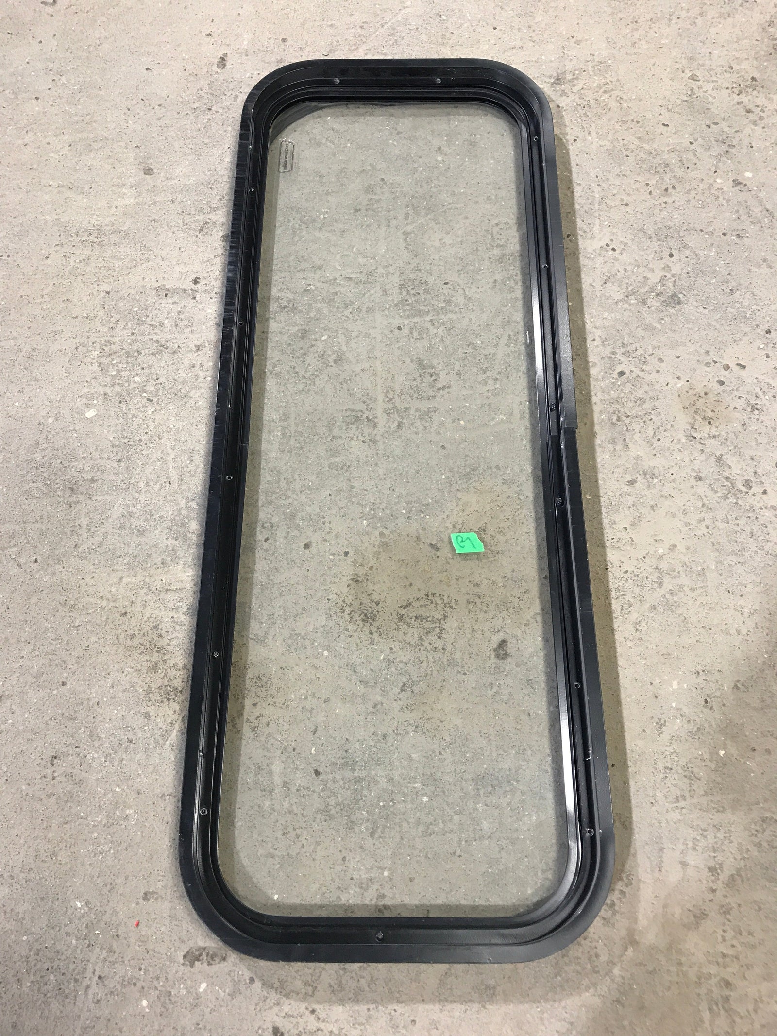 Used Black Radius Non Opening Window : 41 3/4