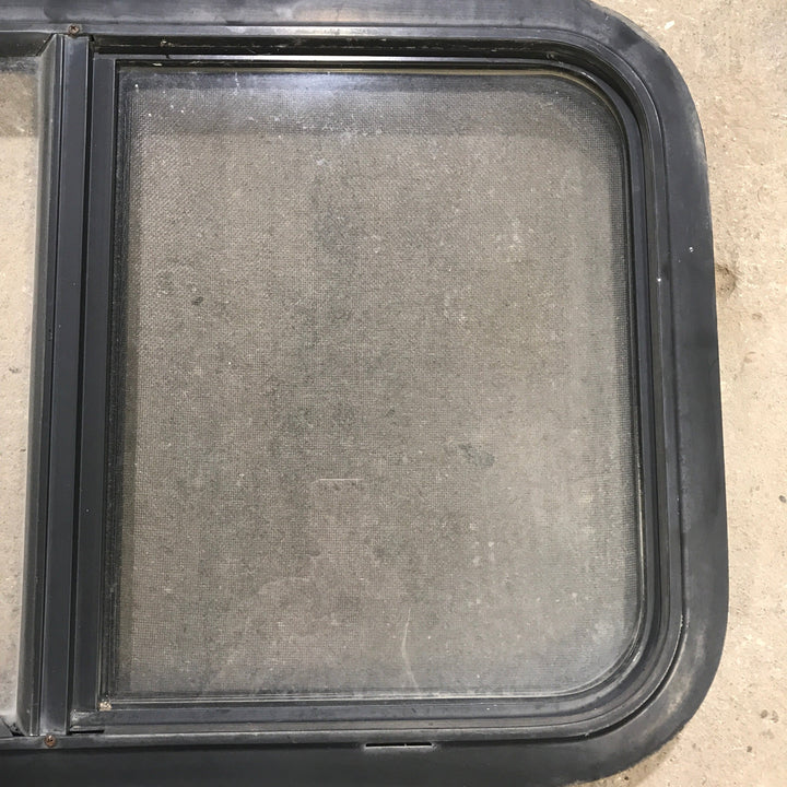 Used Black Radius Opening Window : 29.5" X 17.5" X 1.875" - Young Farts RV Parts
