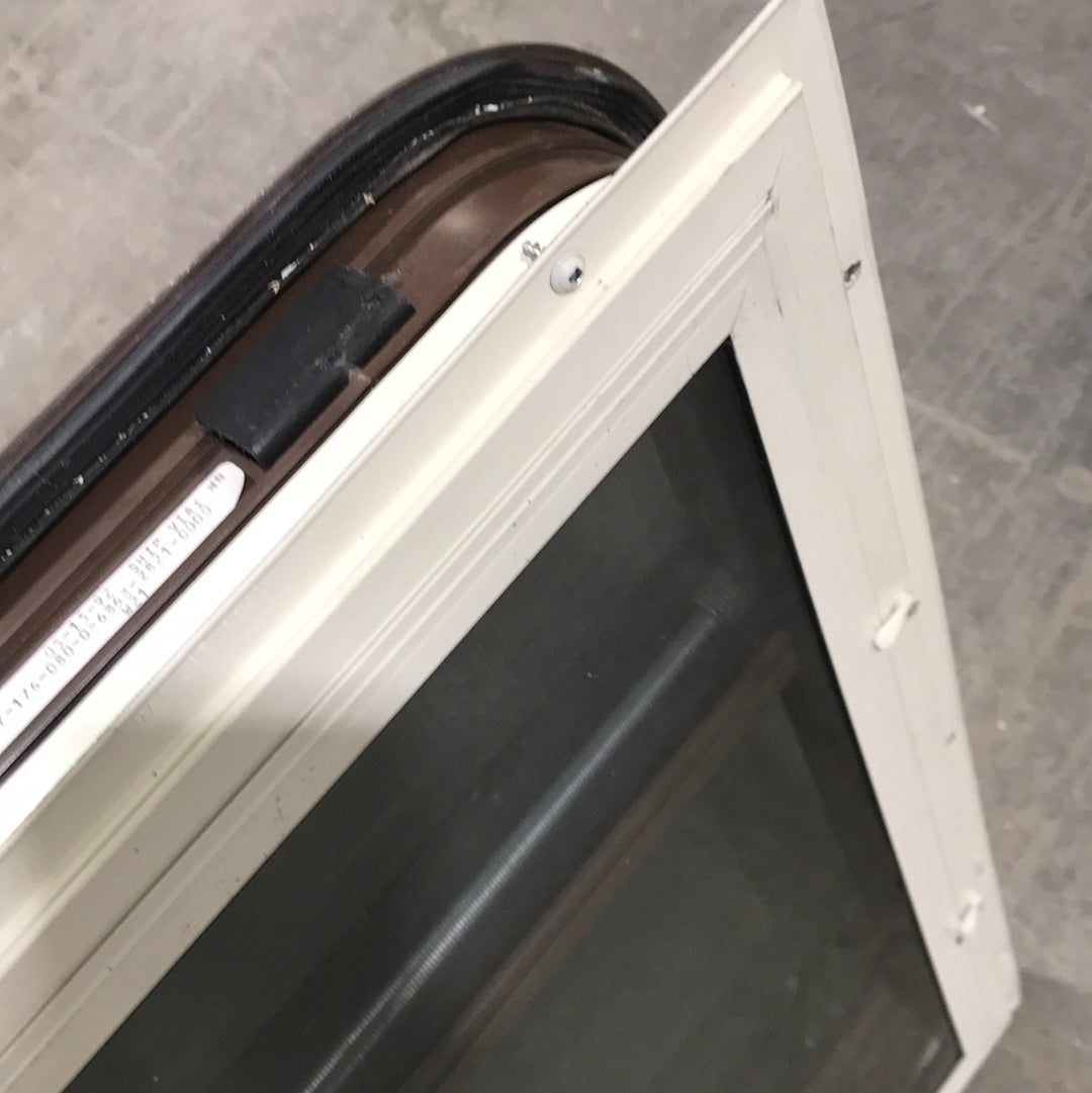 Used Brown Radius Double Pane-Storm Window : 28 3/4