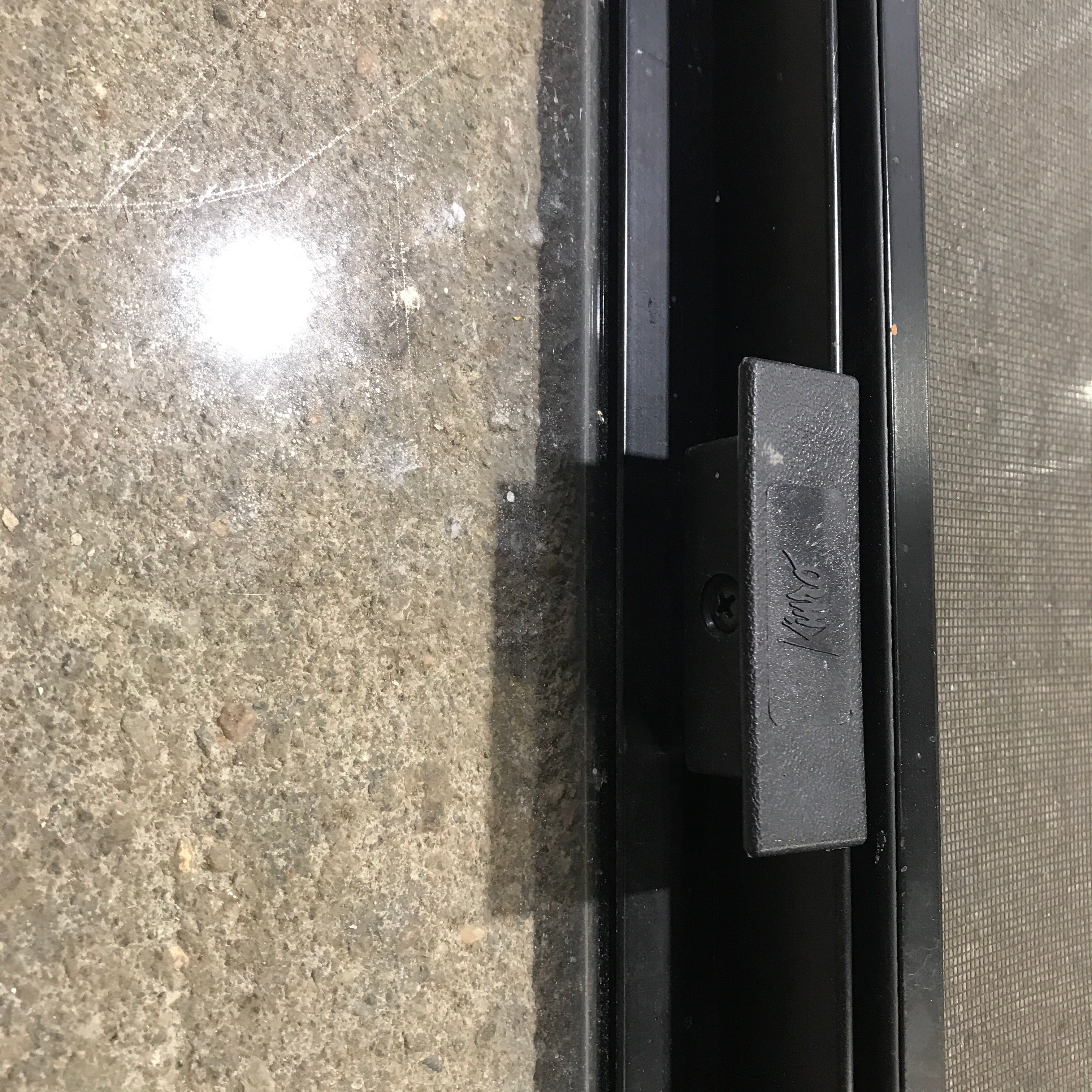 Used Black Radius Opening Window : 45.5" x 25.5" x 1.875" - Young Farts RV Parts