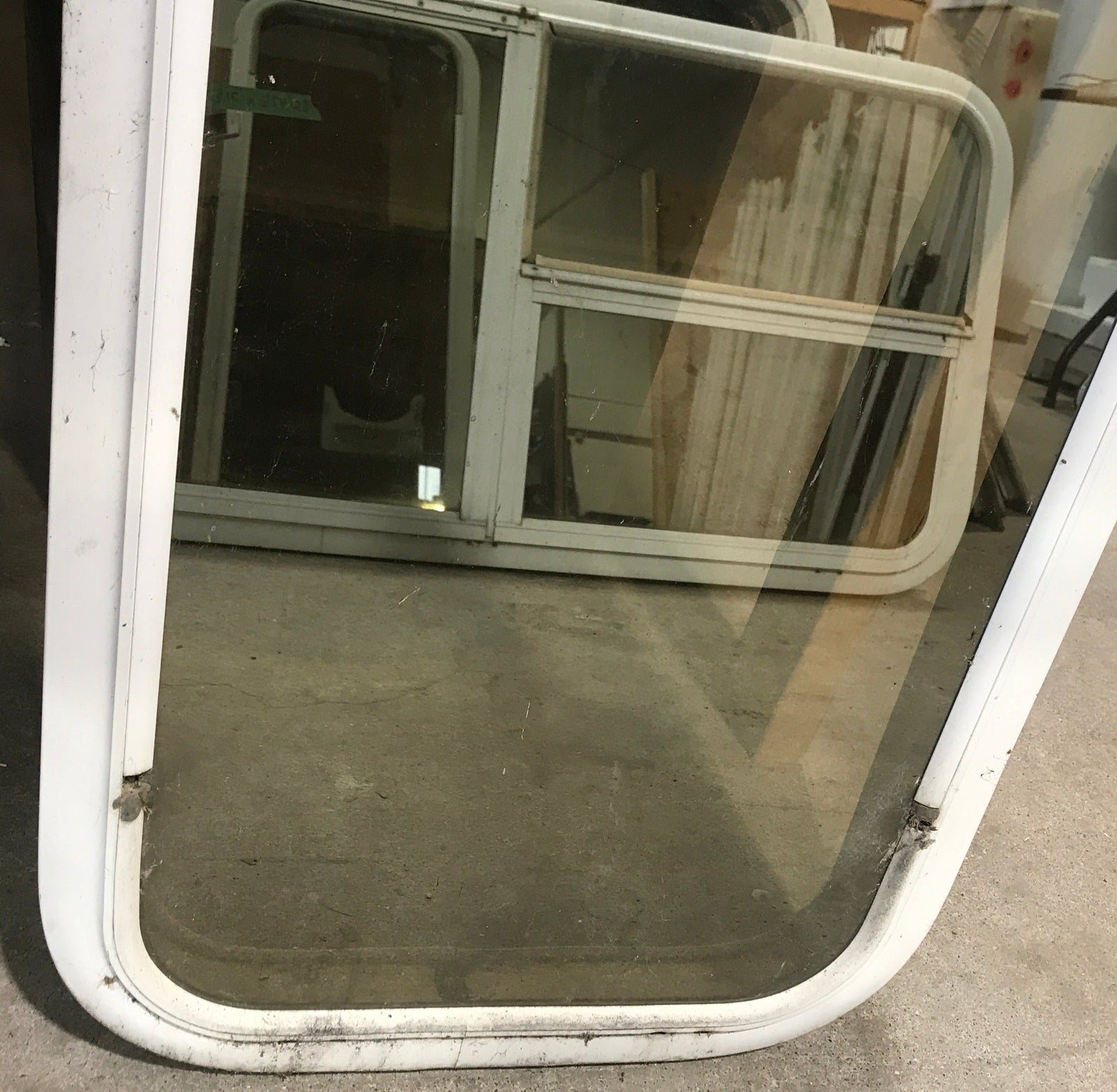 Used White Radius Non Opening Window : 45 1/2