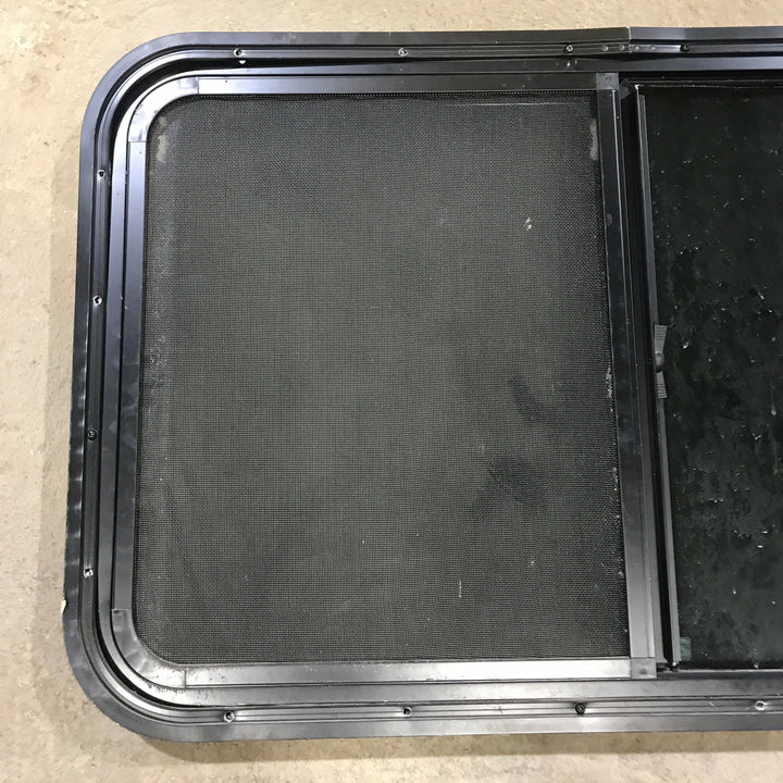 Used Black Radius Opening Window : 35.5" X 21.5" X 1.5" - Young Farts RV Parts