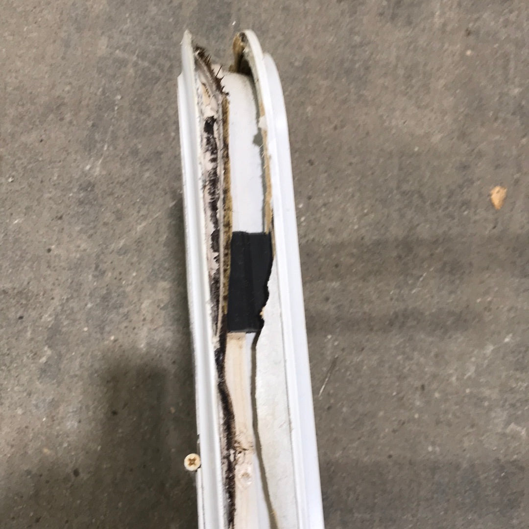 Used White Radius Opening Window : 17 1/2" W x 17 1/2" H x 1 1/2" D - Young Farts RV Parts