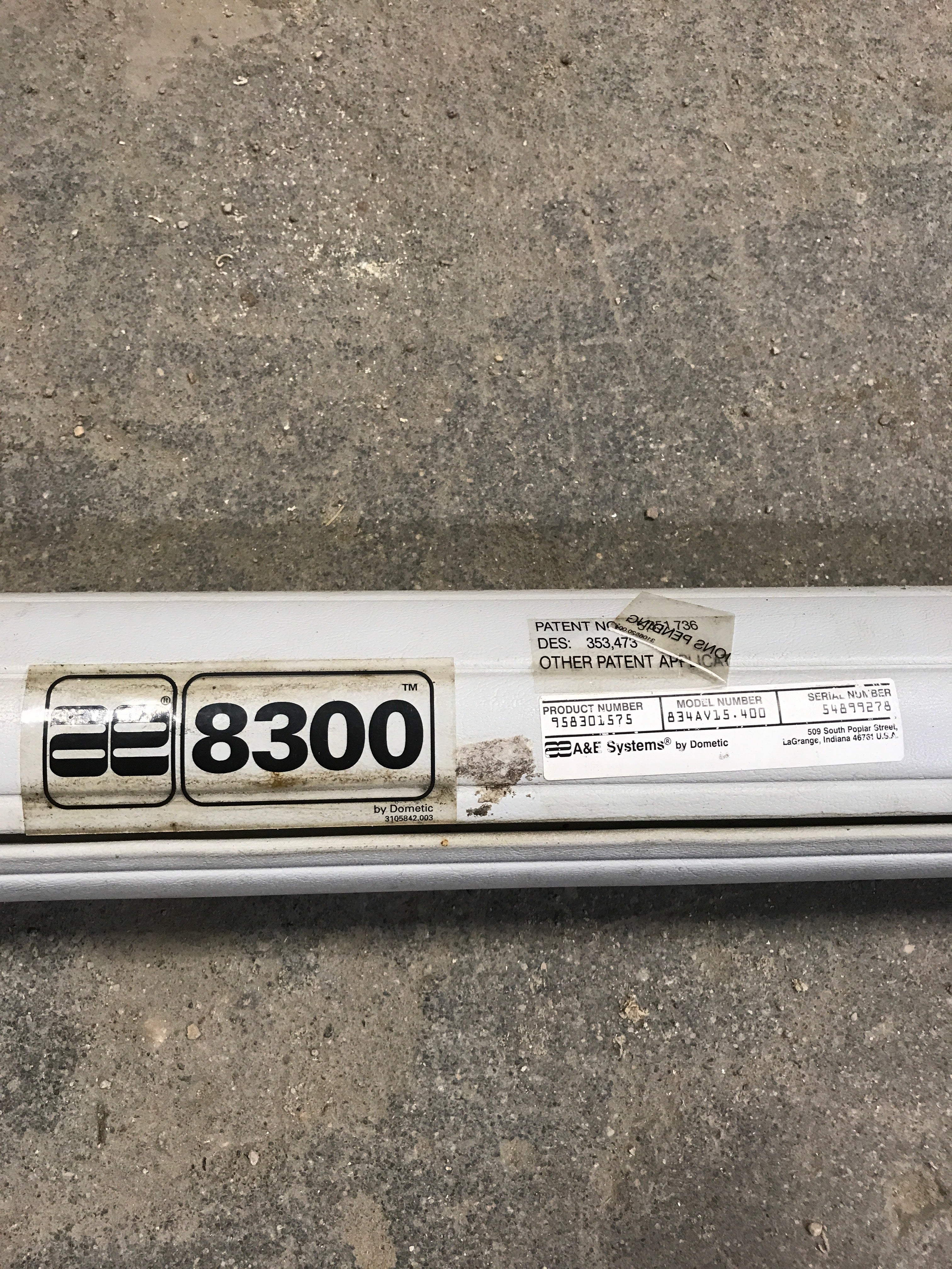 Used Dometic Awning Roller Tube 14 1/2'