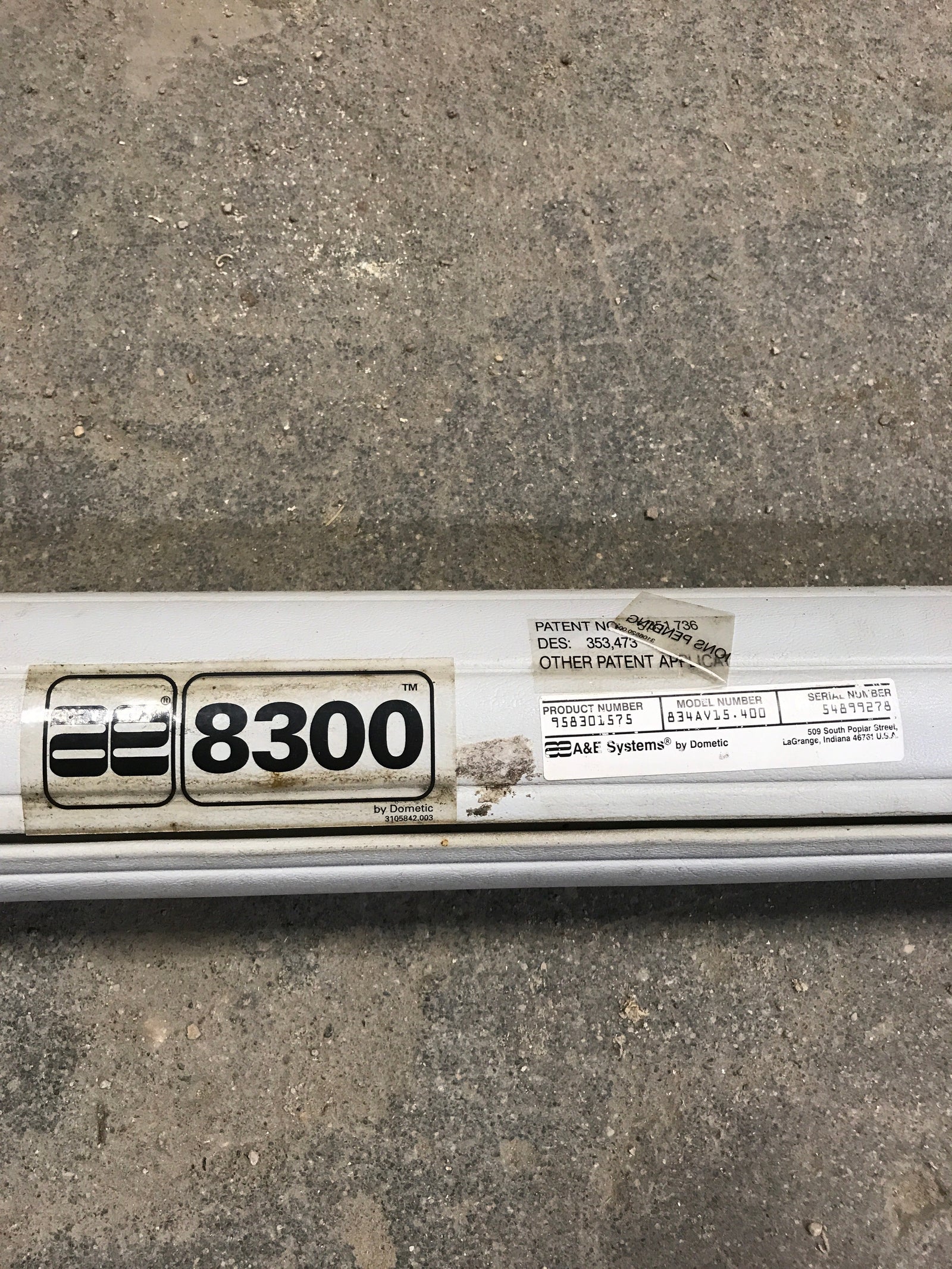 Used Dometic Awning Roller Tube 14 1/2'