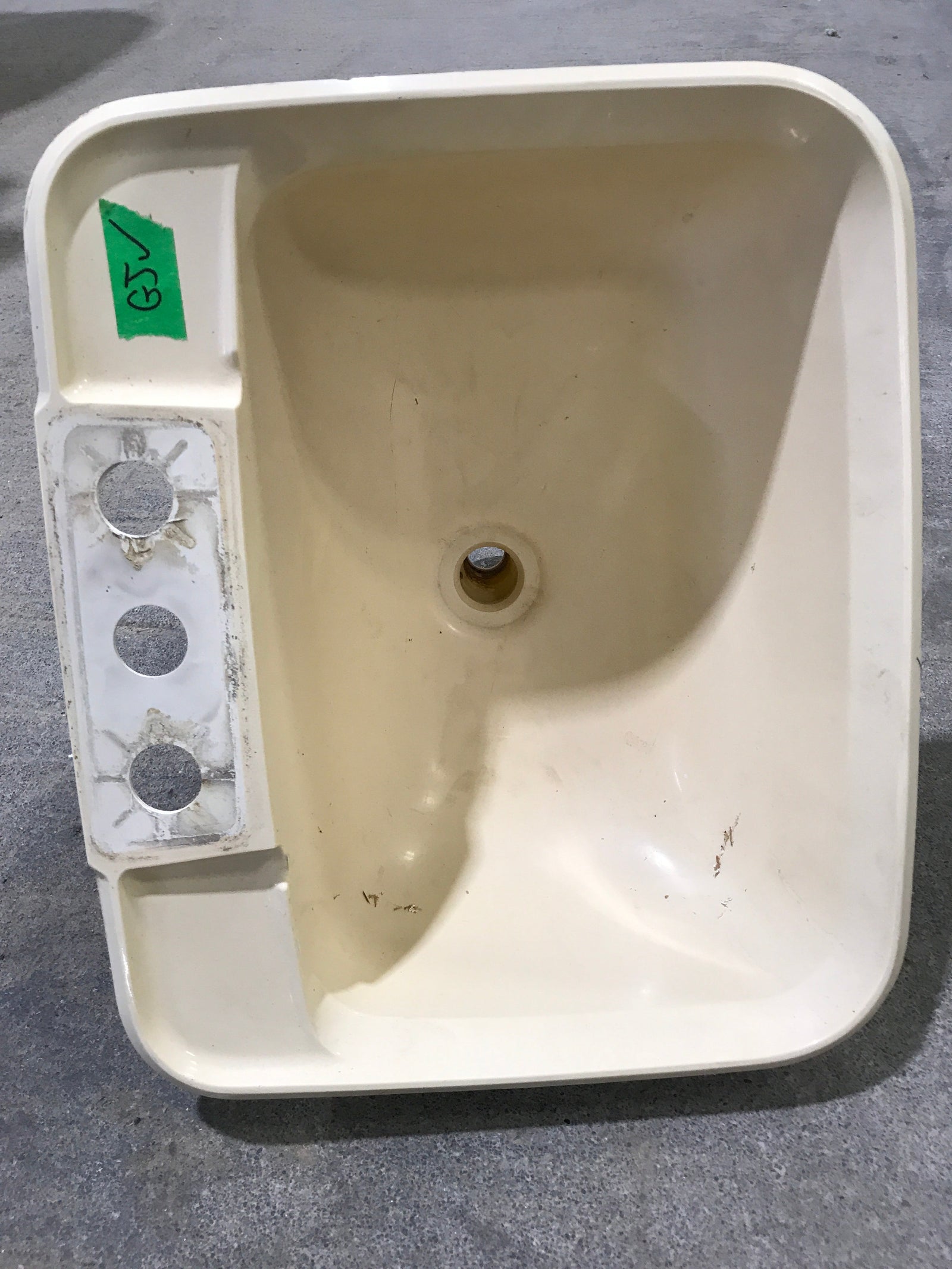 Used Bathroom Sink, Bone - 14 1/2