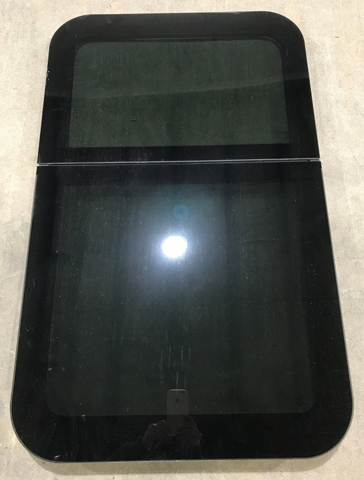 Used Black Radius Frameless Opening Window : 39 1/4 X 23 1/2 X 1 1/2" D