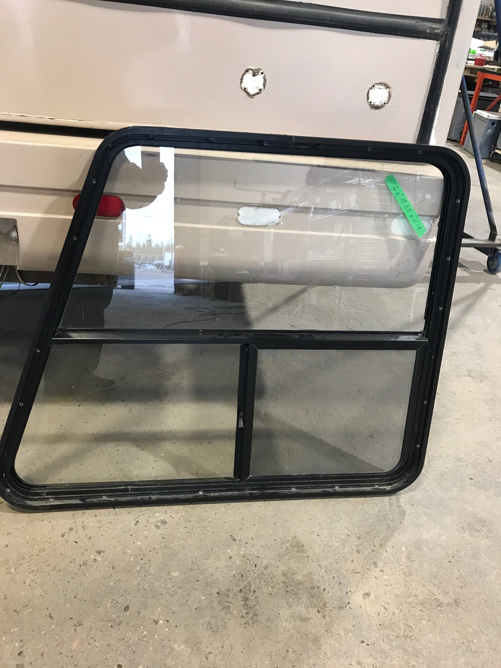 Used Slanted Black Radius Opening Window : 41 1/4