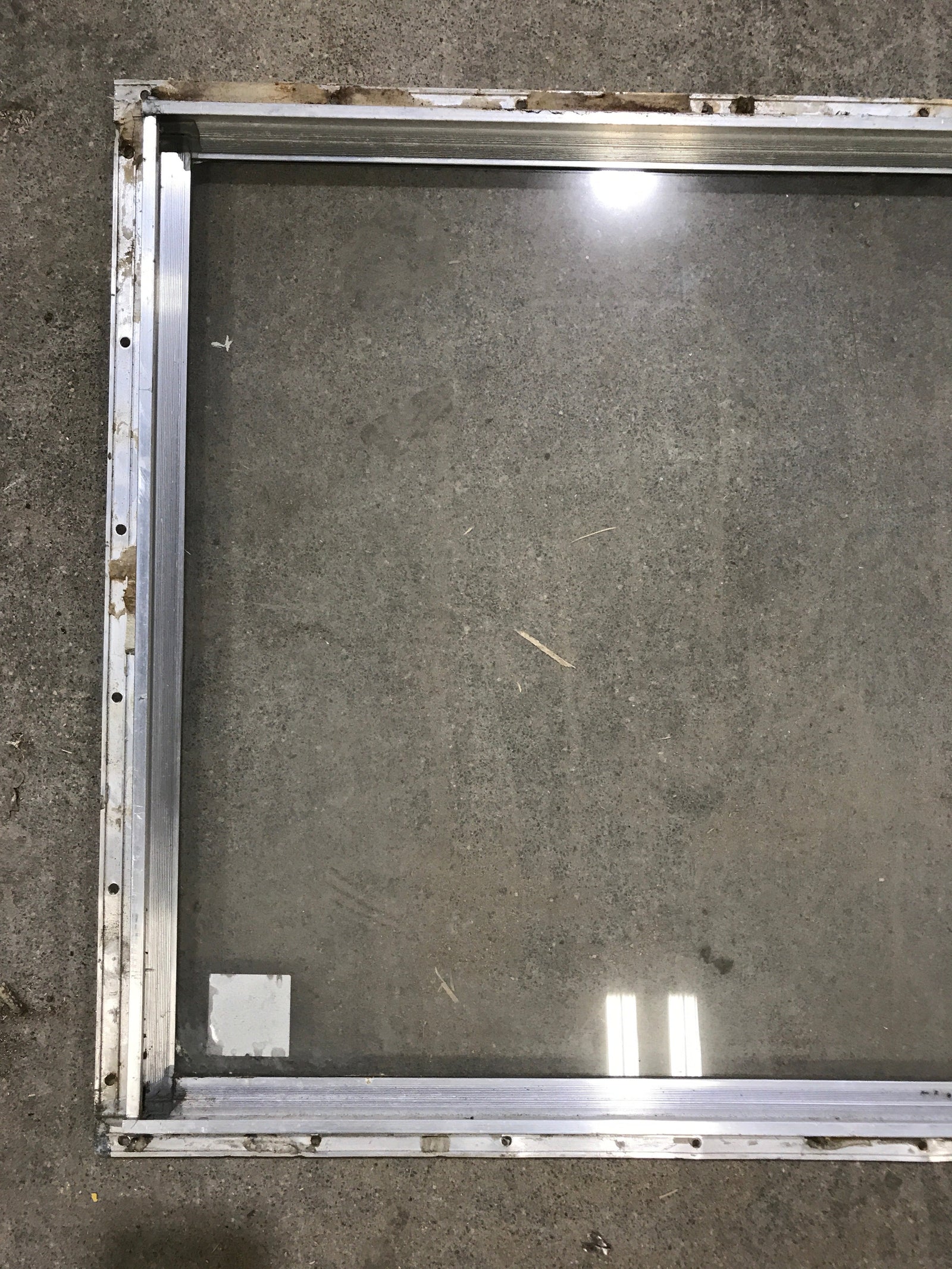Used Silver Square Non-Opening Window: 28 3/4