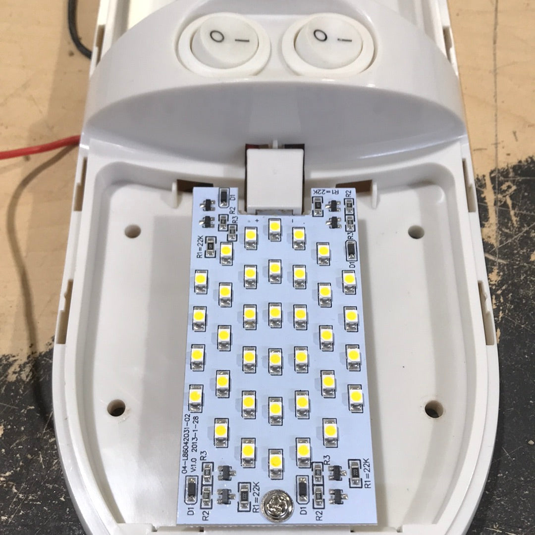 Used Light Fixture *DOUBLE* Off- White - Young Farts RV Parts