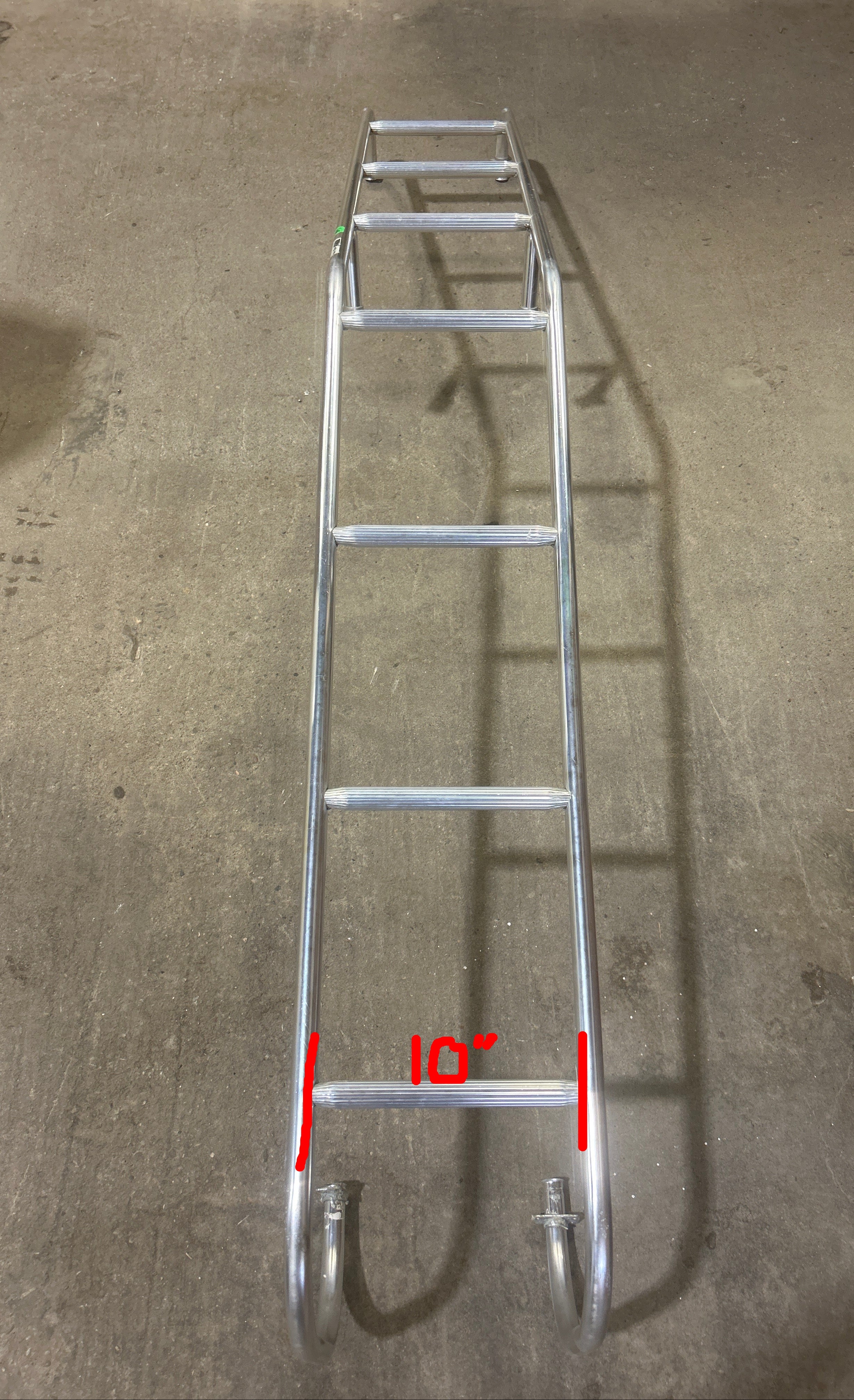 Used RV Exterior Ladder - Aluminum - 86" H x 10" W - Young Farts RV Parts